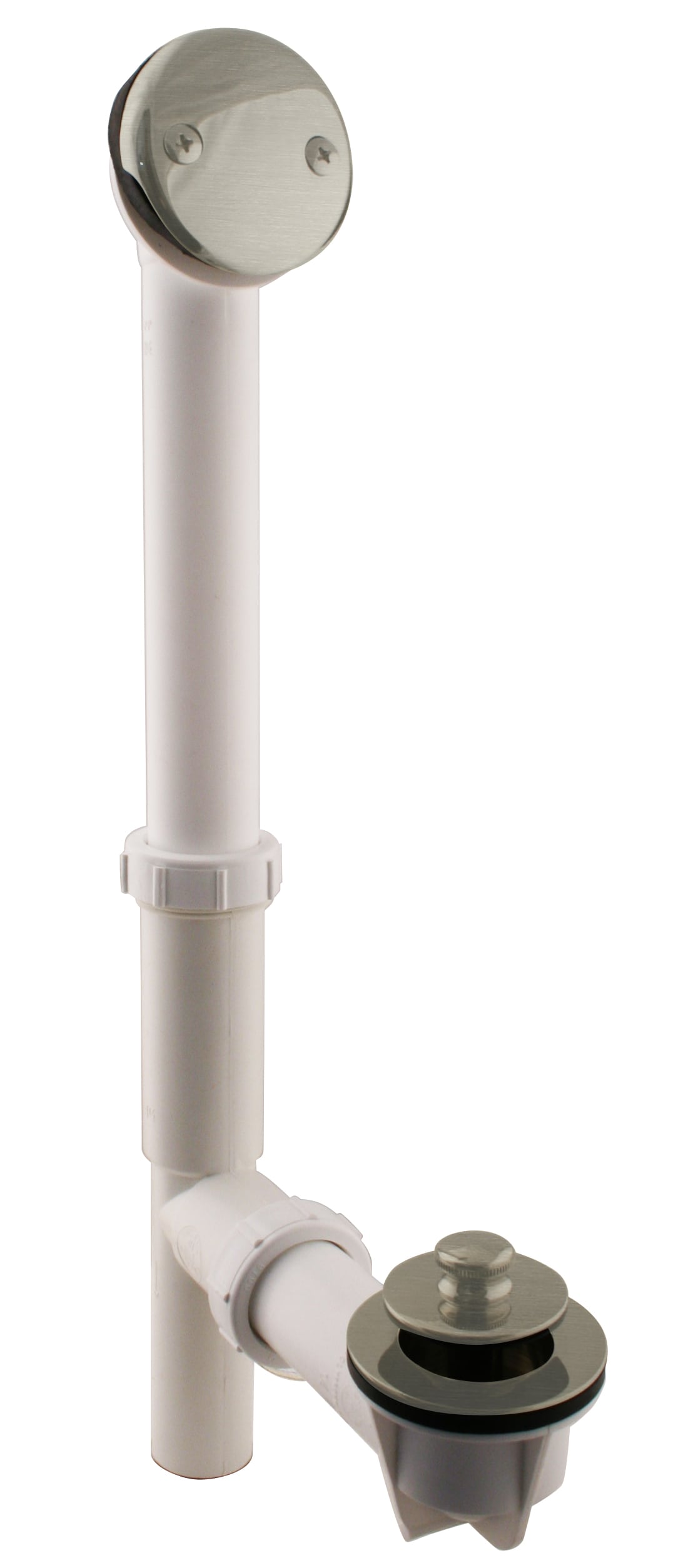 WESTBRASS 597244-07 Bath Waste with Pull and Plug 1-1/2 In. Tubular White In Satin Nickel 597244-07