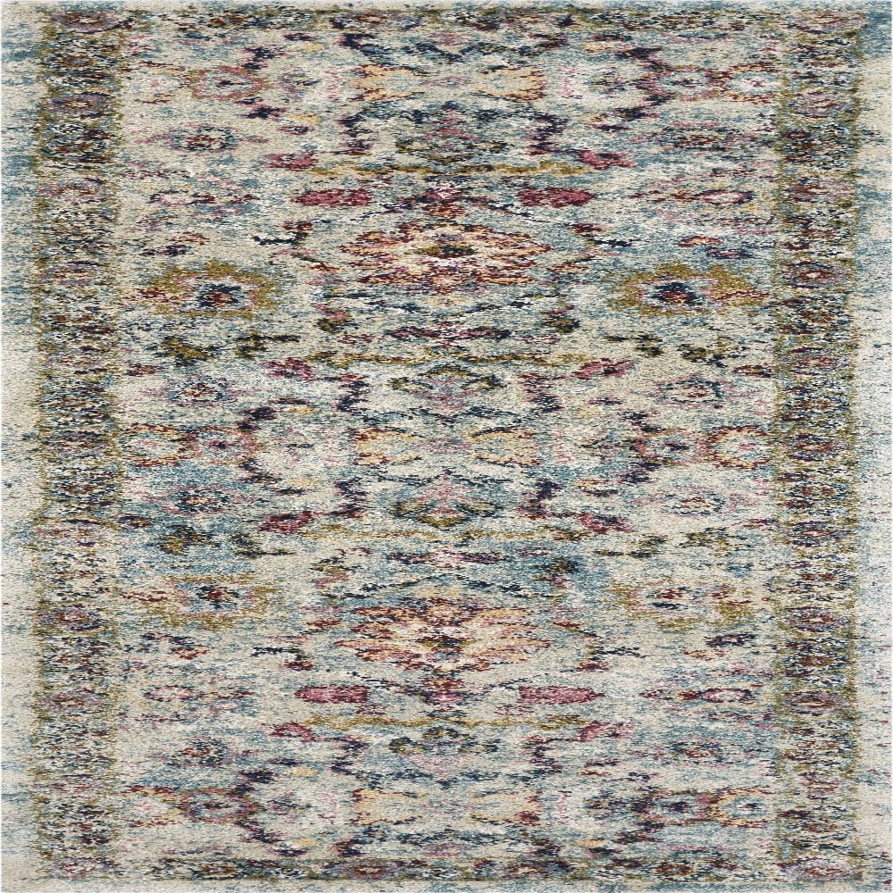 HomeRoots 353866 Bernadette 2 x 7 (ft) Rag Polypropylene Blue Rectangular Indoor Distressed/Overdyed Runner rug