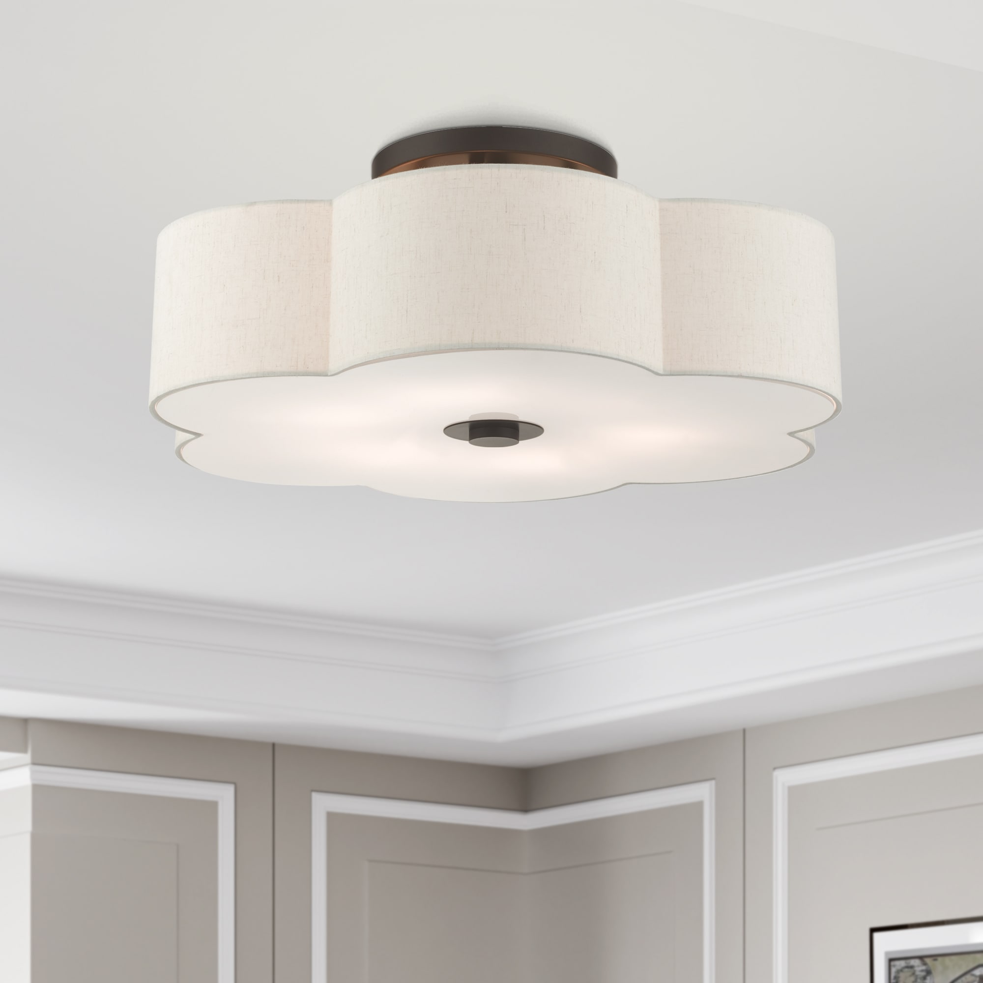 Solstice English Bronze 6-Light Indoor/Outdoor Semi-Flush Mount