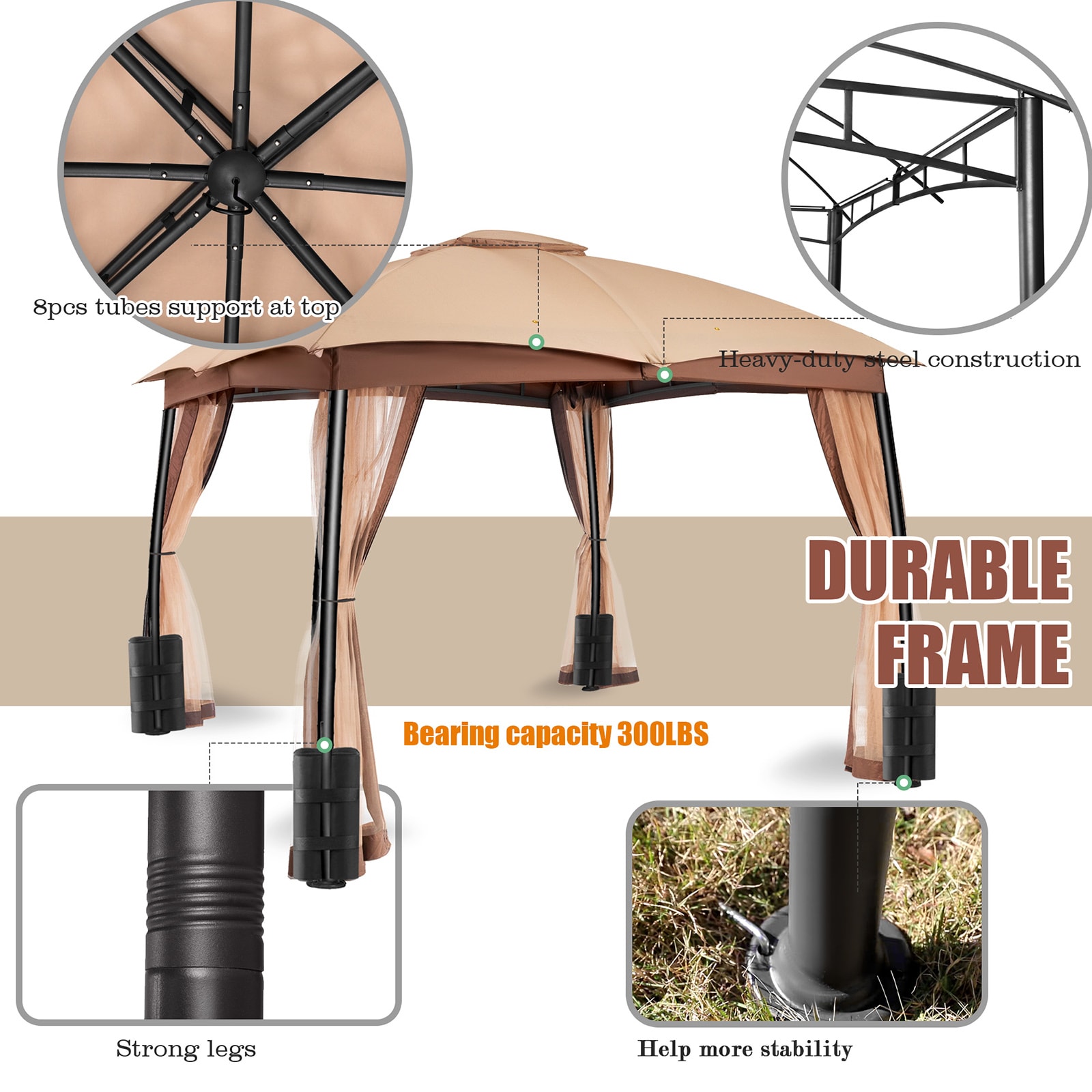 StarEcho GAZ004K Wood-Resin-Gazebos - View #3