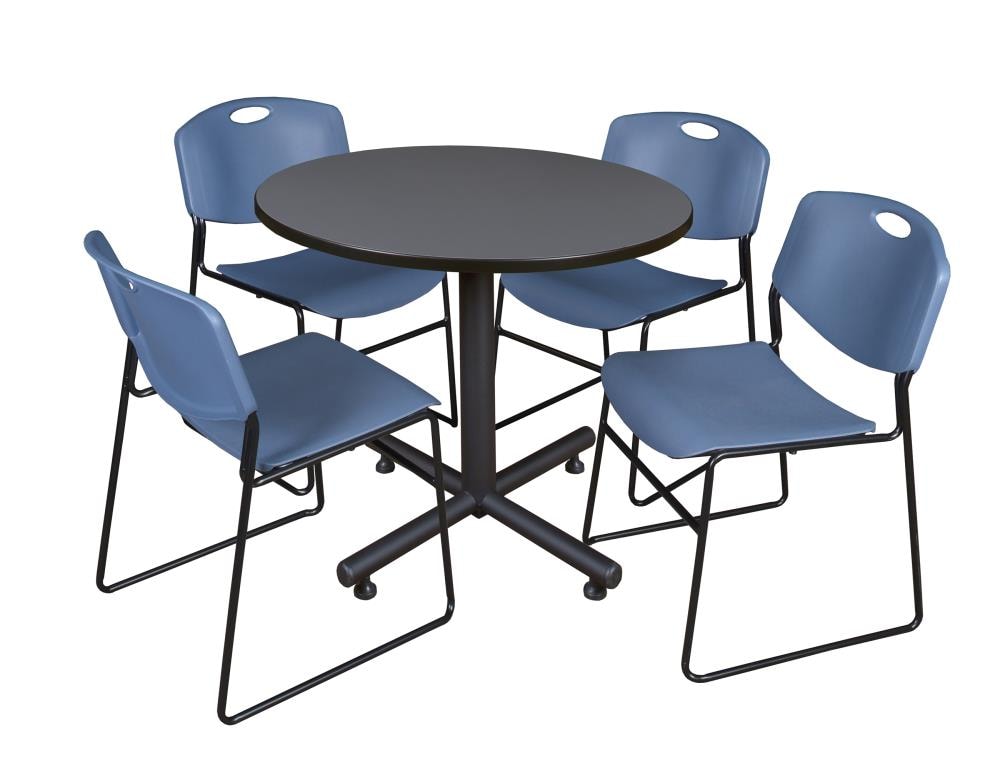 Regency TKB42RNDGY44BE Breakroom Gray 4-Person Training Table (42-in W x 29-in H)