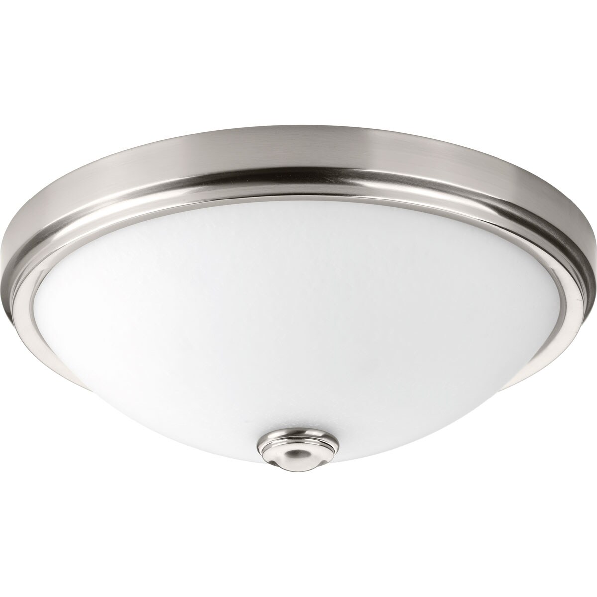 Progress Lighting P350008-009-30 LED Linen 1-Light Brushed Nickel LED Flush Mount Light ENERGY STAR