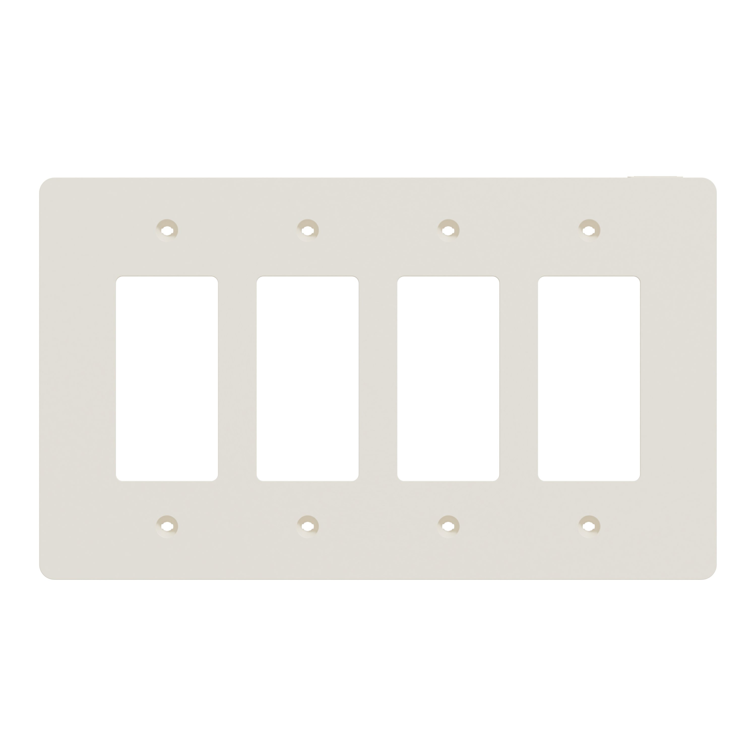 Square D SQWS141004LA X Series 4 -Gang Midsize Size Matte Light Almond Polycarbonate Indoor Decorator Wall Plate