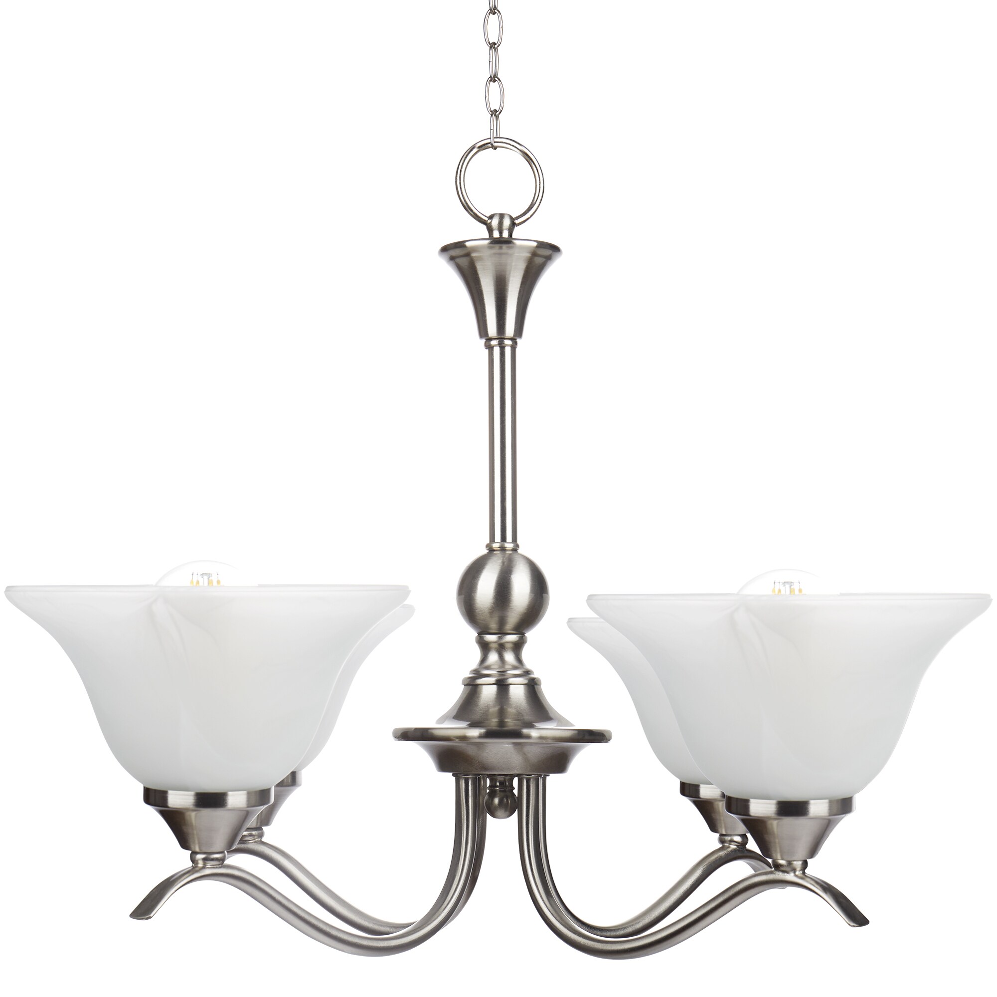 UrFurnishings DD-176 Mahaad 4 -Light Chrome Modern/contemporary Frosted glass Dome Large Hanging Pendant light