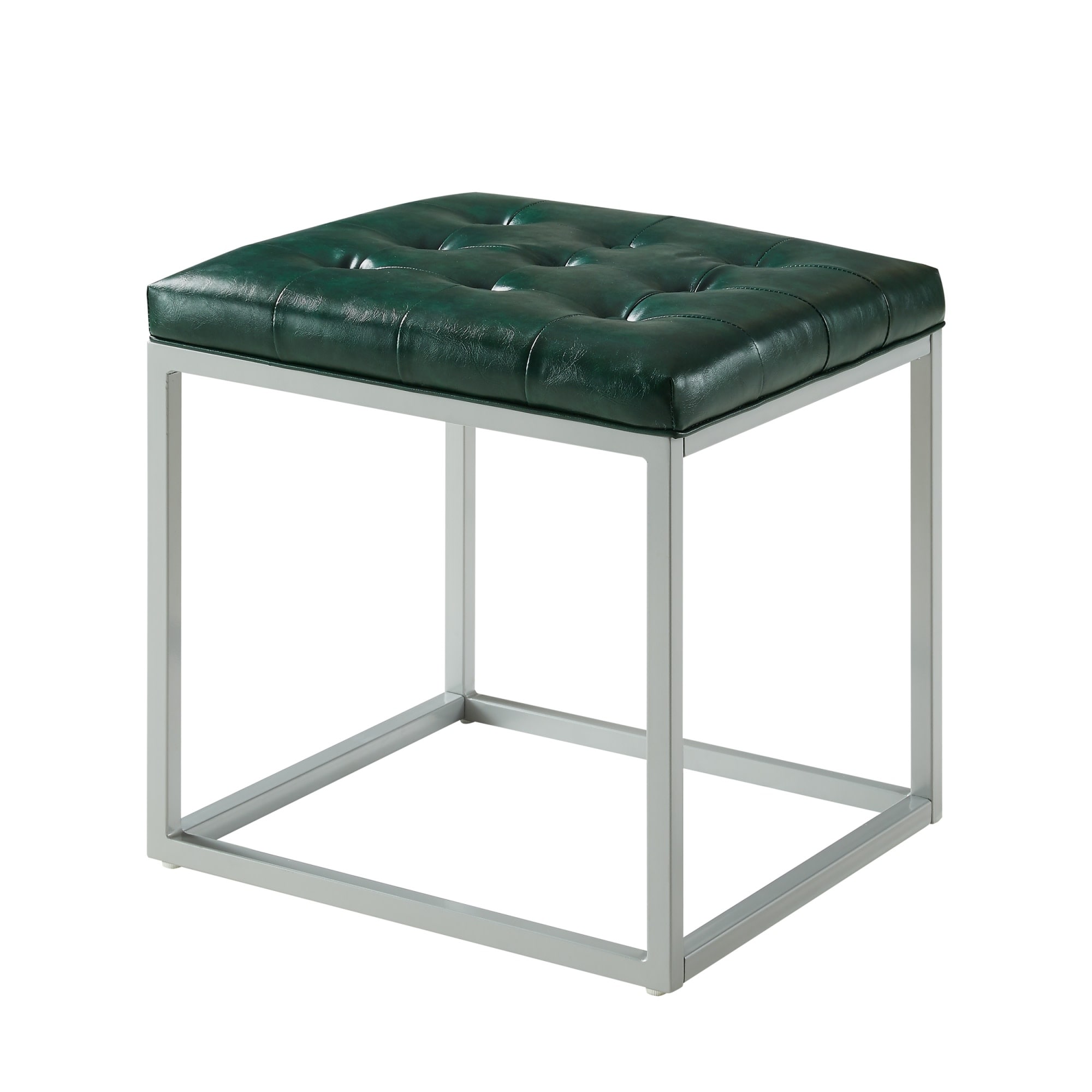 Inspired Home ON11-01GN-LS Lucas Modern Green Ottoman