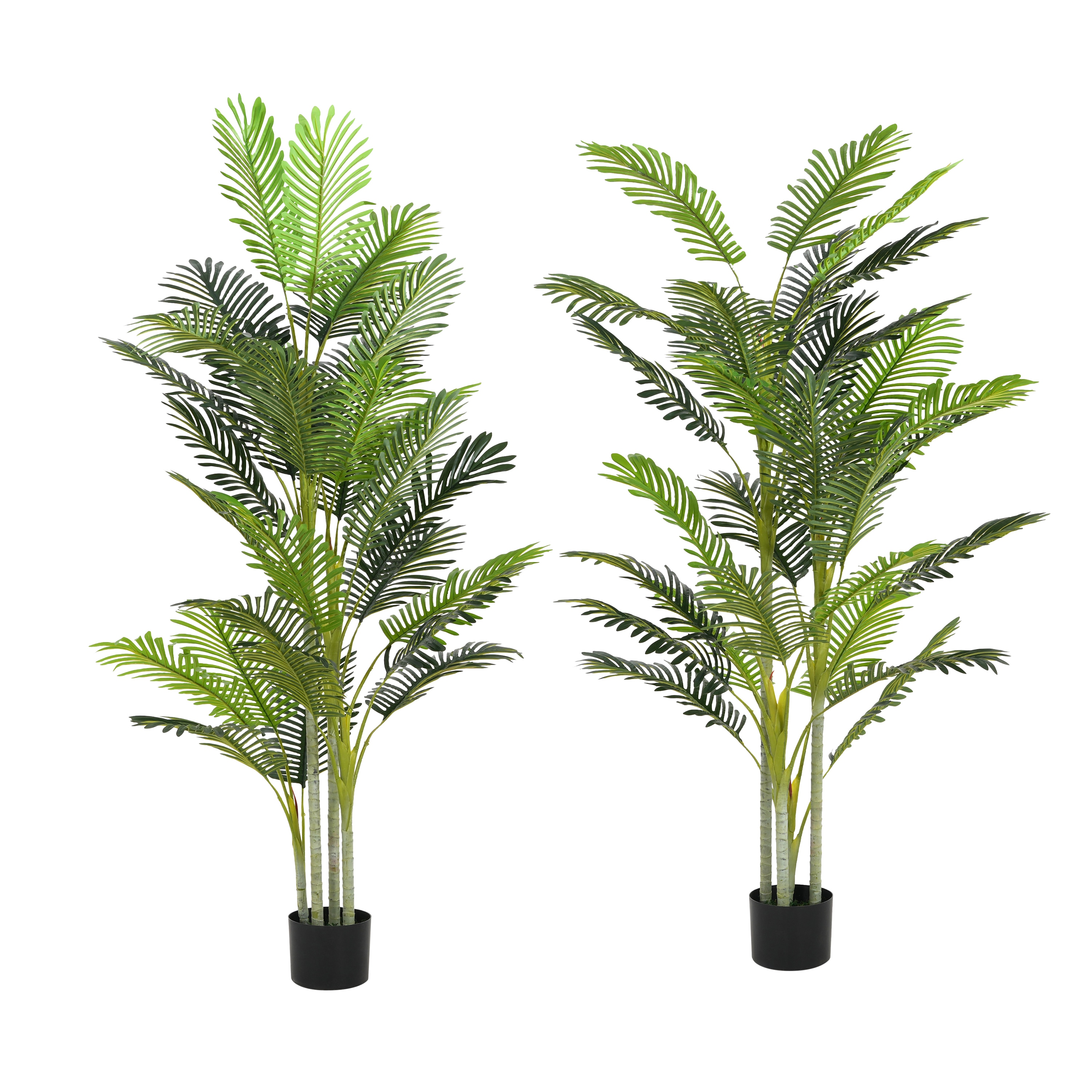 LOVMOR 78.5Inch Artificial Palm Tree with Black Plastic Pot Set of 2