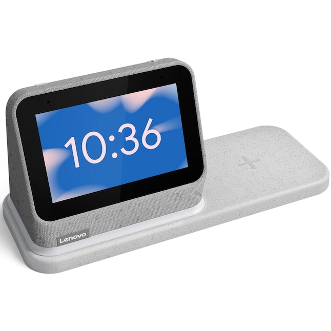 Lenovo Smart Clock 2 with Wireless Charging Dock Smart Hub in Grey in the  Smart Speakers & Displays department at 
