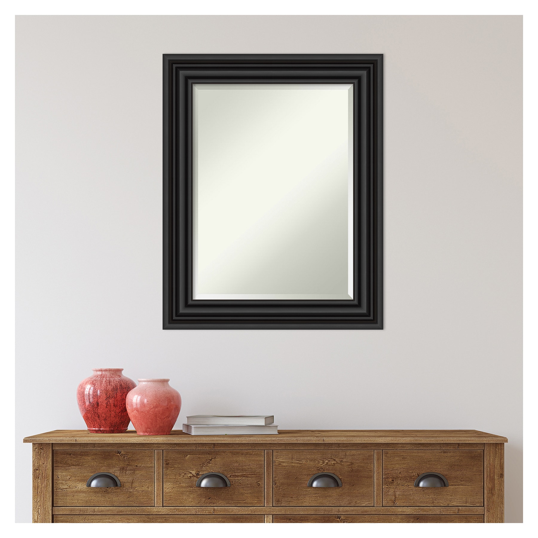 Colonial Black 24x30 Rectangular Wall Mirror with Polystyrene Frame
