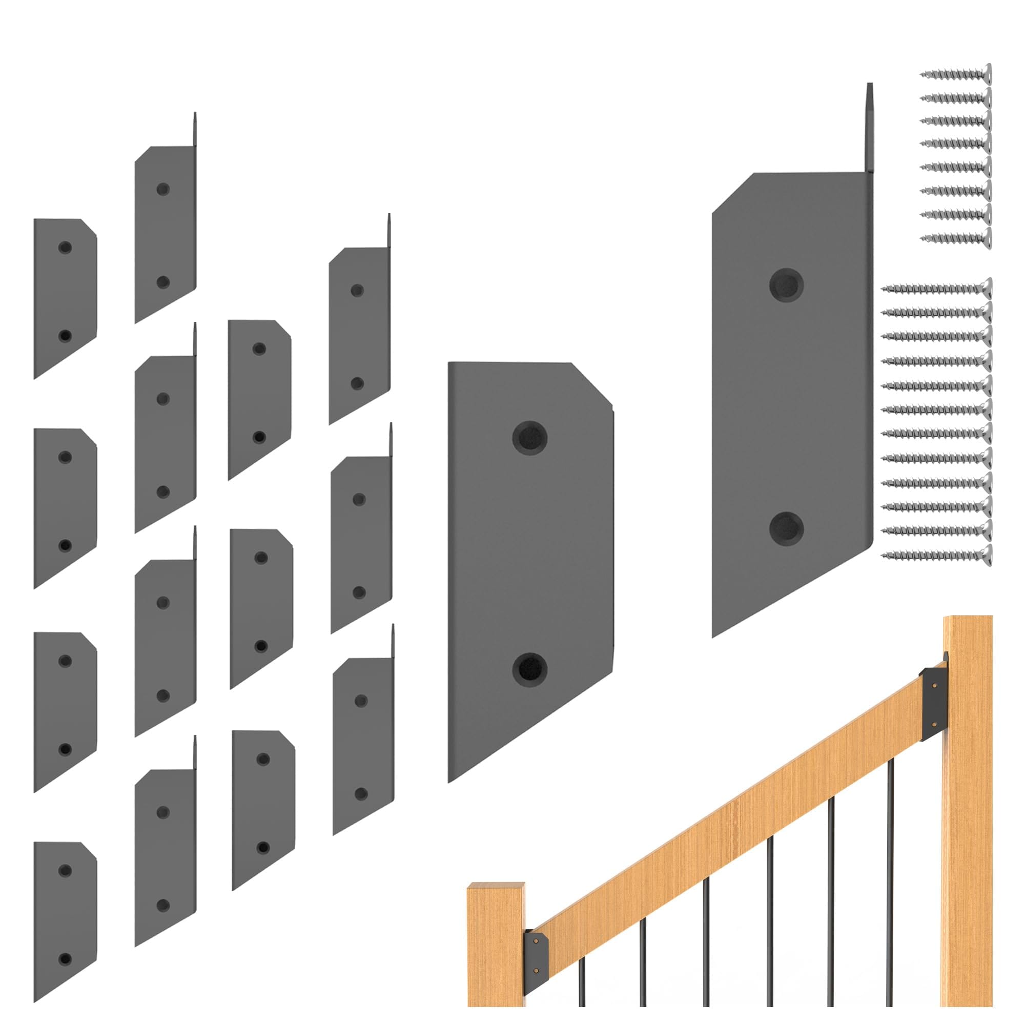 Misopily  2 Pcs Concealed Joist Hanger Bracket 201 Stainless Steel 4x6 Joist Bracket with Screws for Wood Post Beam Fence Handrail Deck Indoor