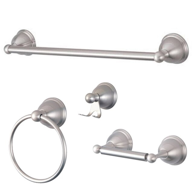 Kingston Brass 4-Piece Restoration Brushed Nickel Decorative Bathroom Hardware Set Kingston Brass 4-Piece Restoration Brushed Nickel Decorative Bathroom Hardware Set