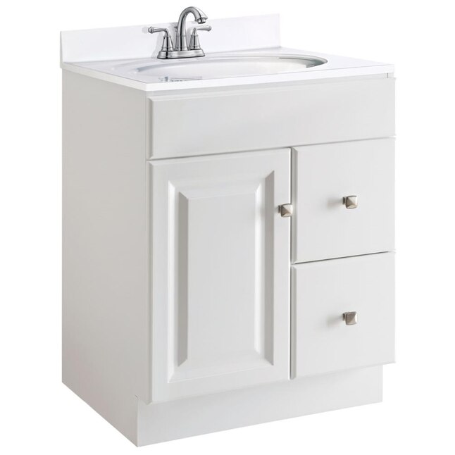 White Bathroom Vanity Cabinet, 24 Vanity Base With Drawers