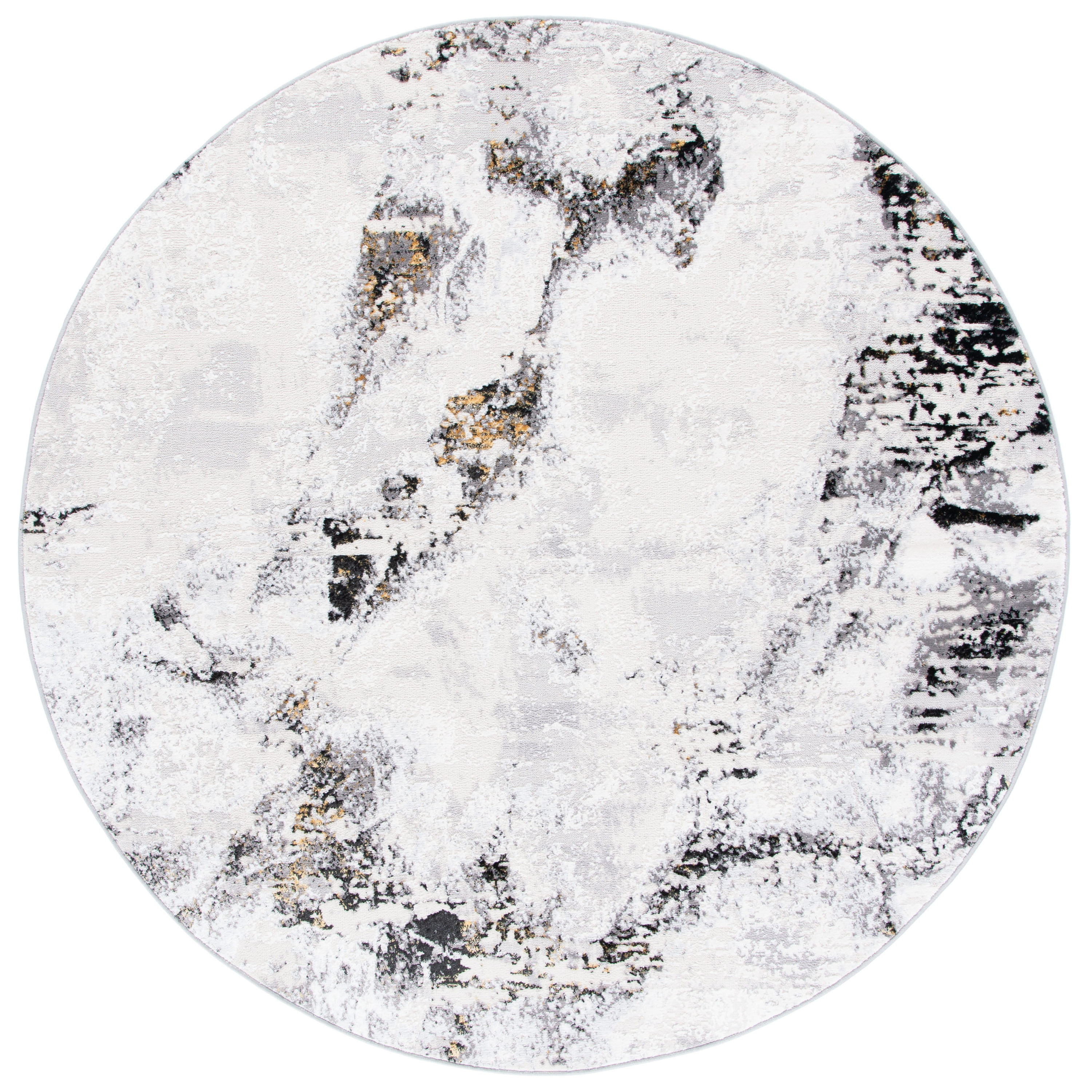 Safavieh ALA232F-7R Amelia Ayten 7 x 7 (ft) Loomed Synthetic Gray/Gold Round Indoor Distressed/Overdyed Bohemian/Eclectic Area rug
