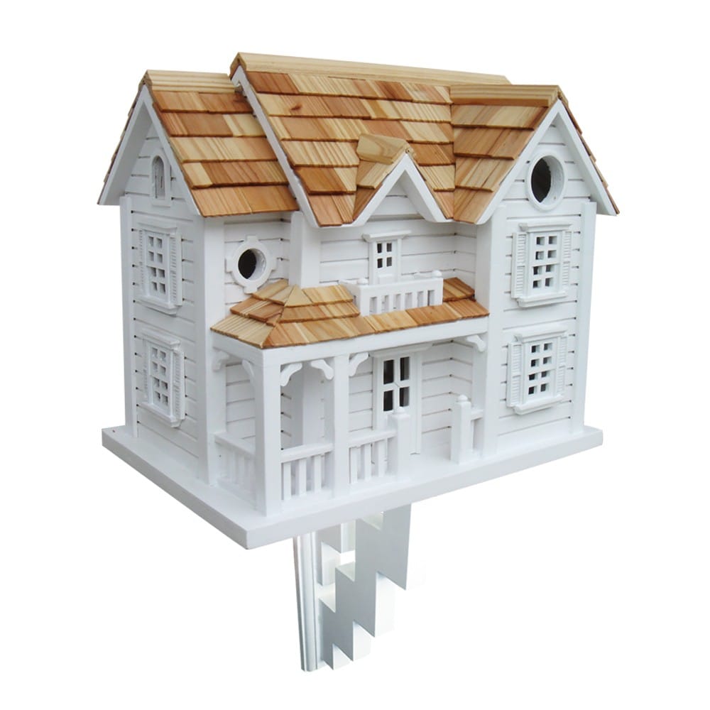 Home Bazaar HB-2041S 10.5-Inches H White Wood Finches Aviary Bird House