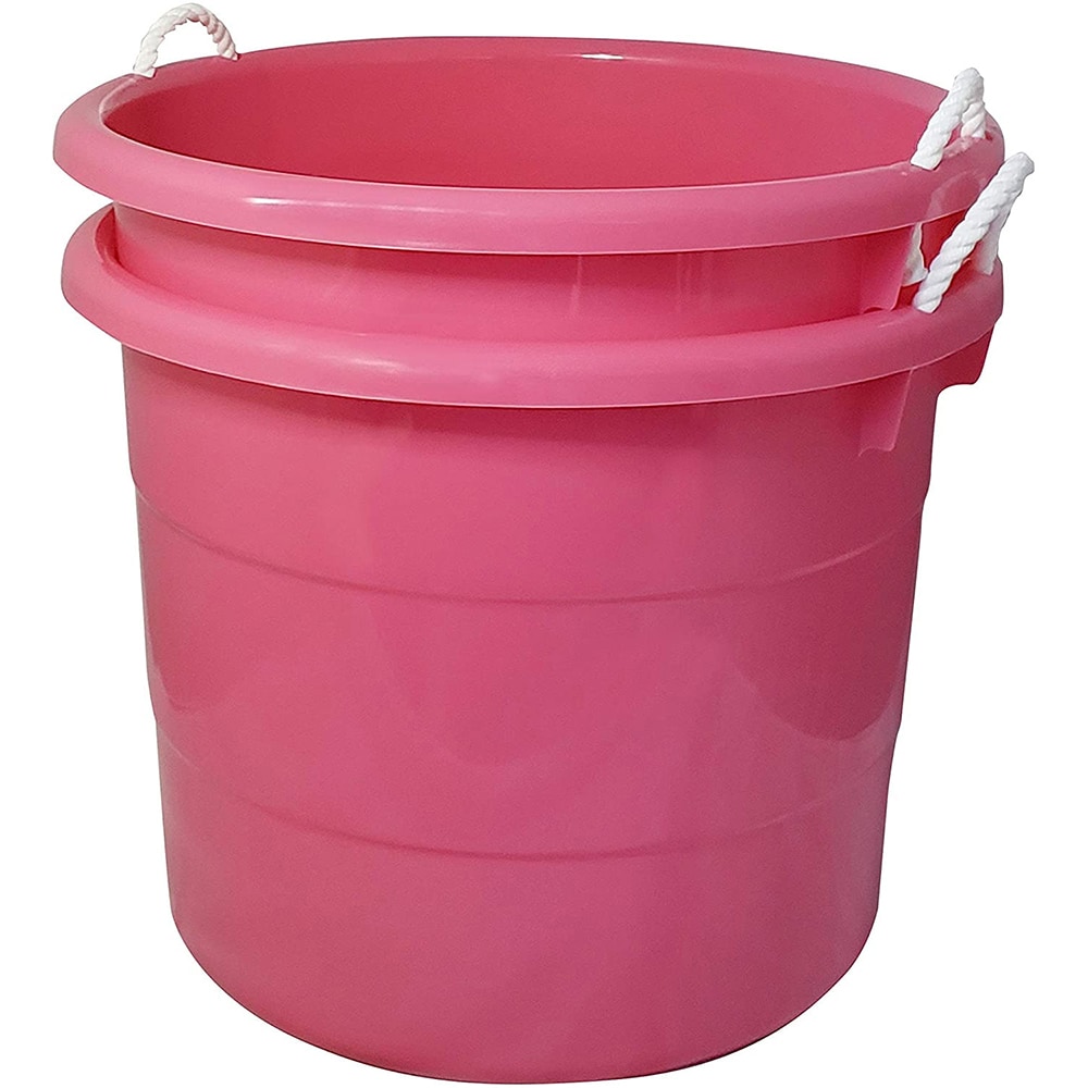 Sterilite Plastic 18 Gallon Tote Box Blush Pink Set of 6 