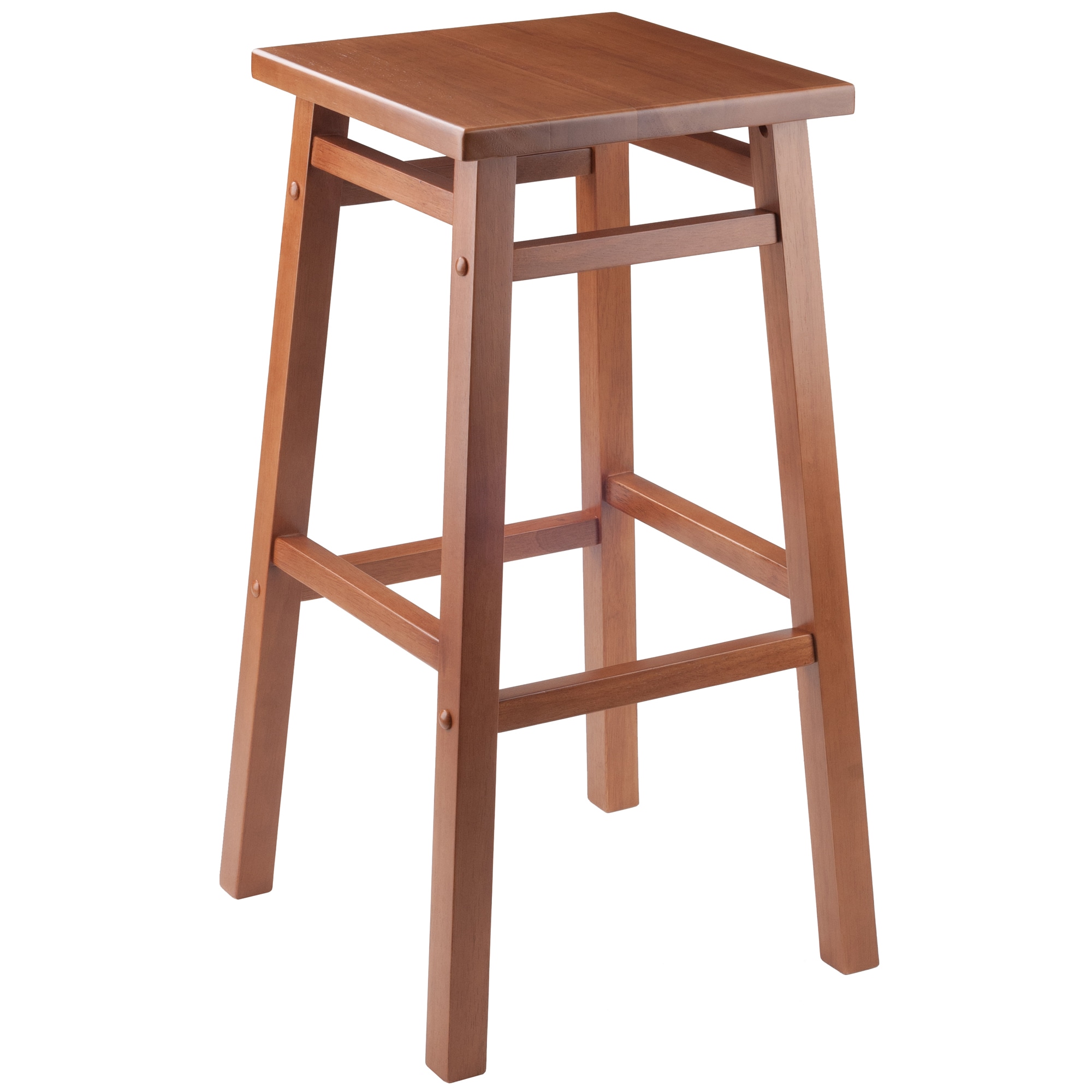 Winsome Wood 33137 Carter Teak 29.02-in H Bar height Wood Backless Bar Stool