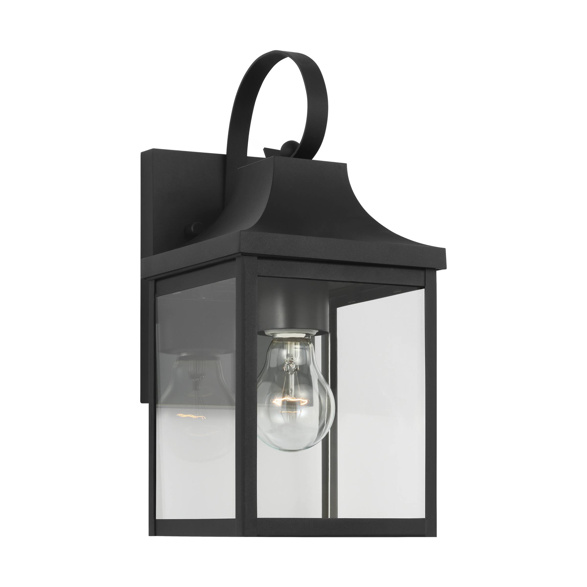 Generation Lighting GLO1011EN3/TXB Saybrook 1 -Light 13-in H Black Hardwired Outdoor Wall Light