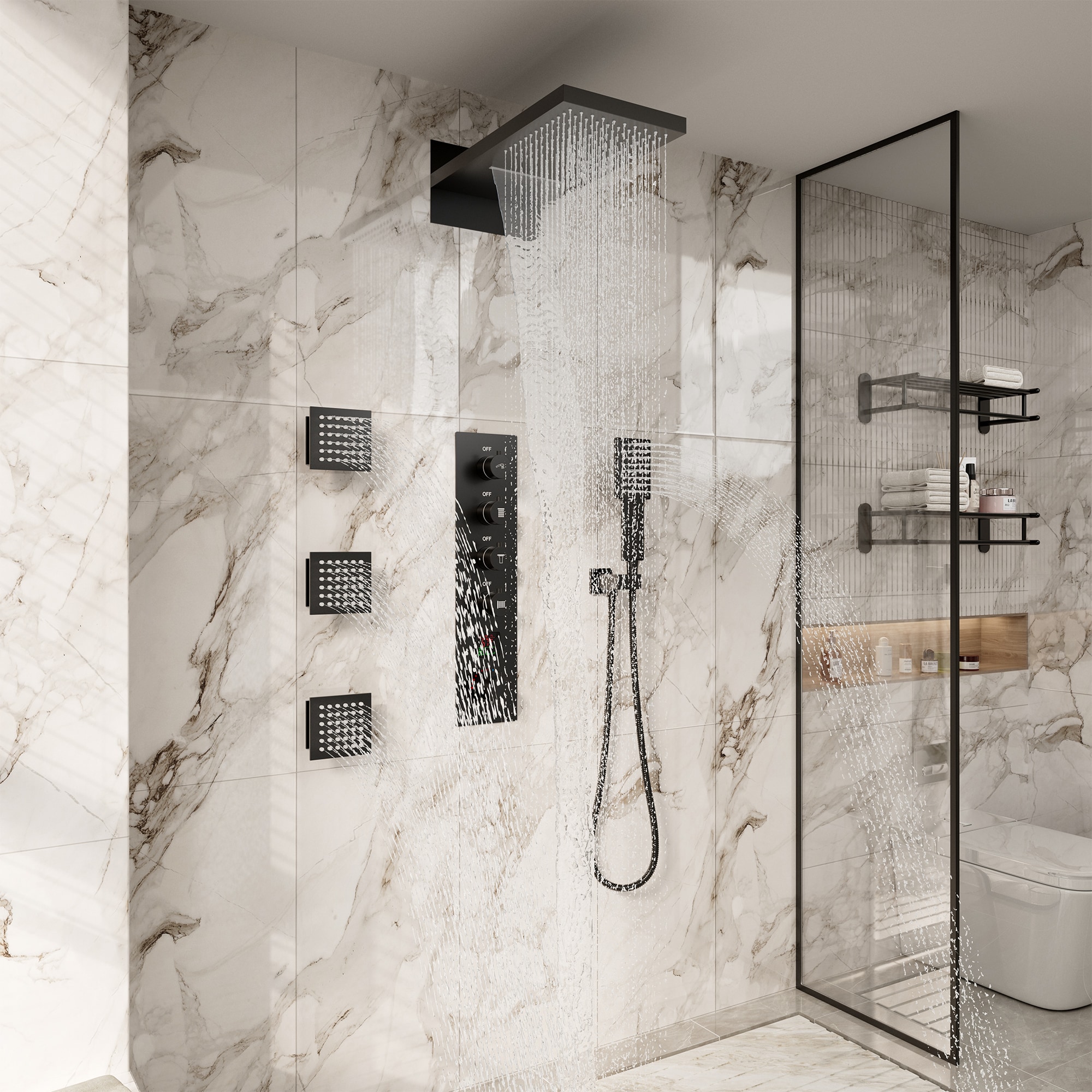 CASAINC KCHS0021-LEDBN Showerhead-Bar-Panels - View #3