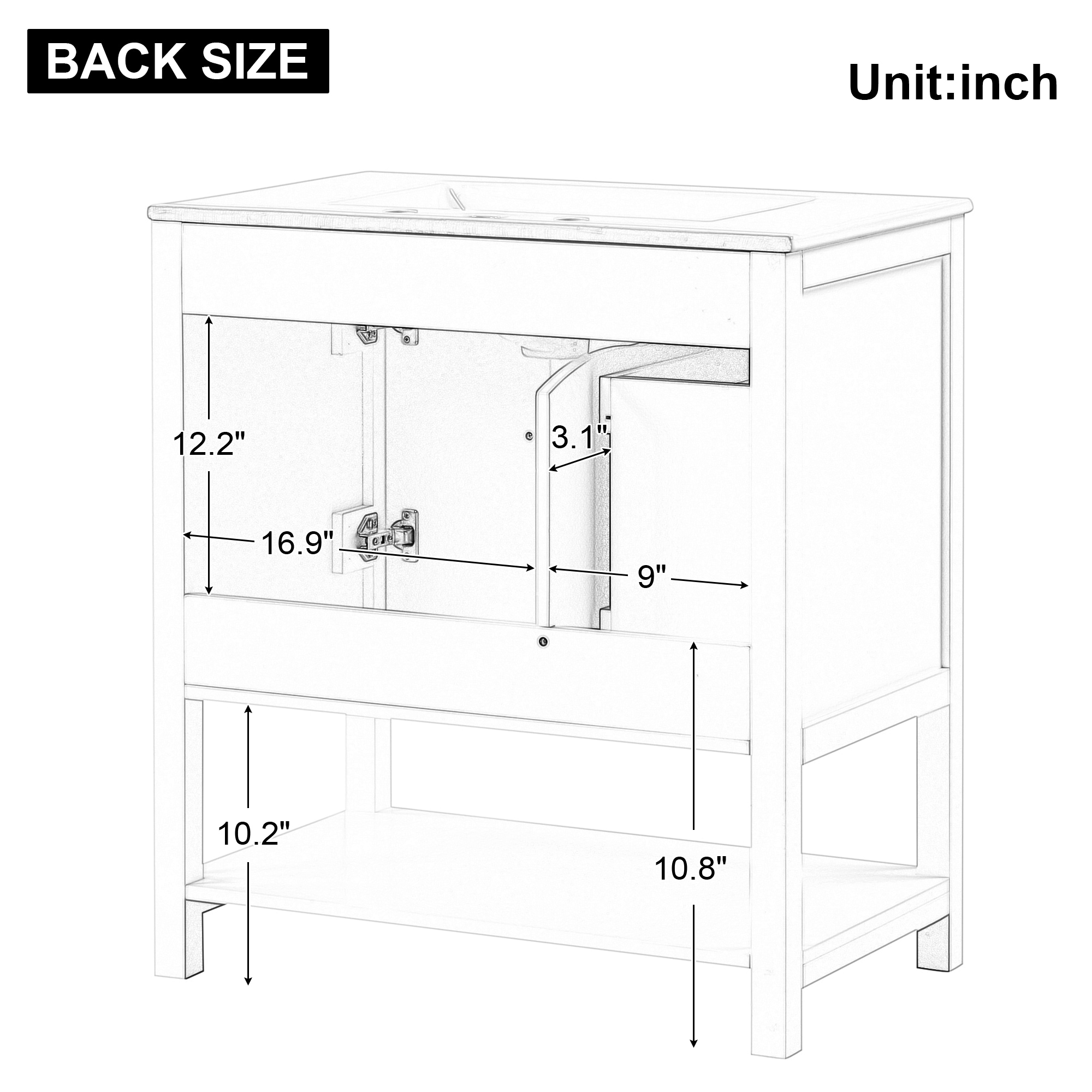 WELLFOR NIE-N7VT02G Bath-Vanity-Combo - View #4