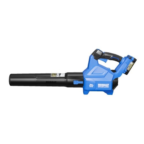 Kobalt 24 volt 500 CFM 120 MPH Battery Handheld Leaf Blower Battery and Charger Not Included KHB 2024B 03 at Lowes