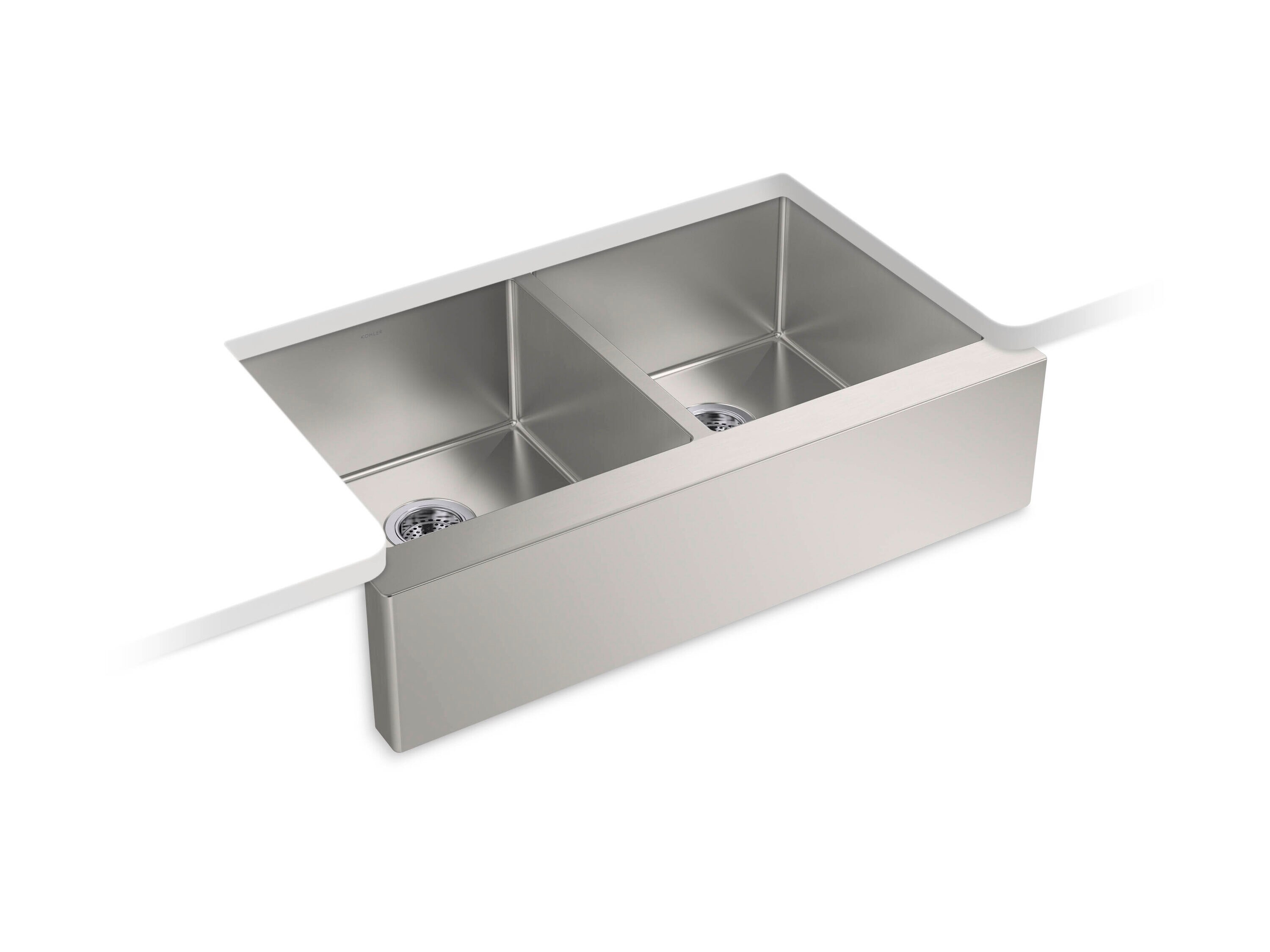 KOHLER 33159-NA Undermount 35.5-in x 21.25-in Stainless steel Double equal bowl 16 -Gauge Kitchen Sink
