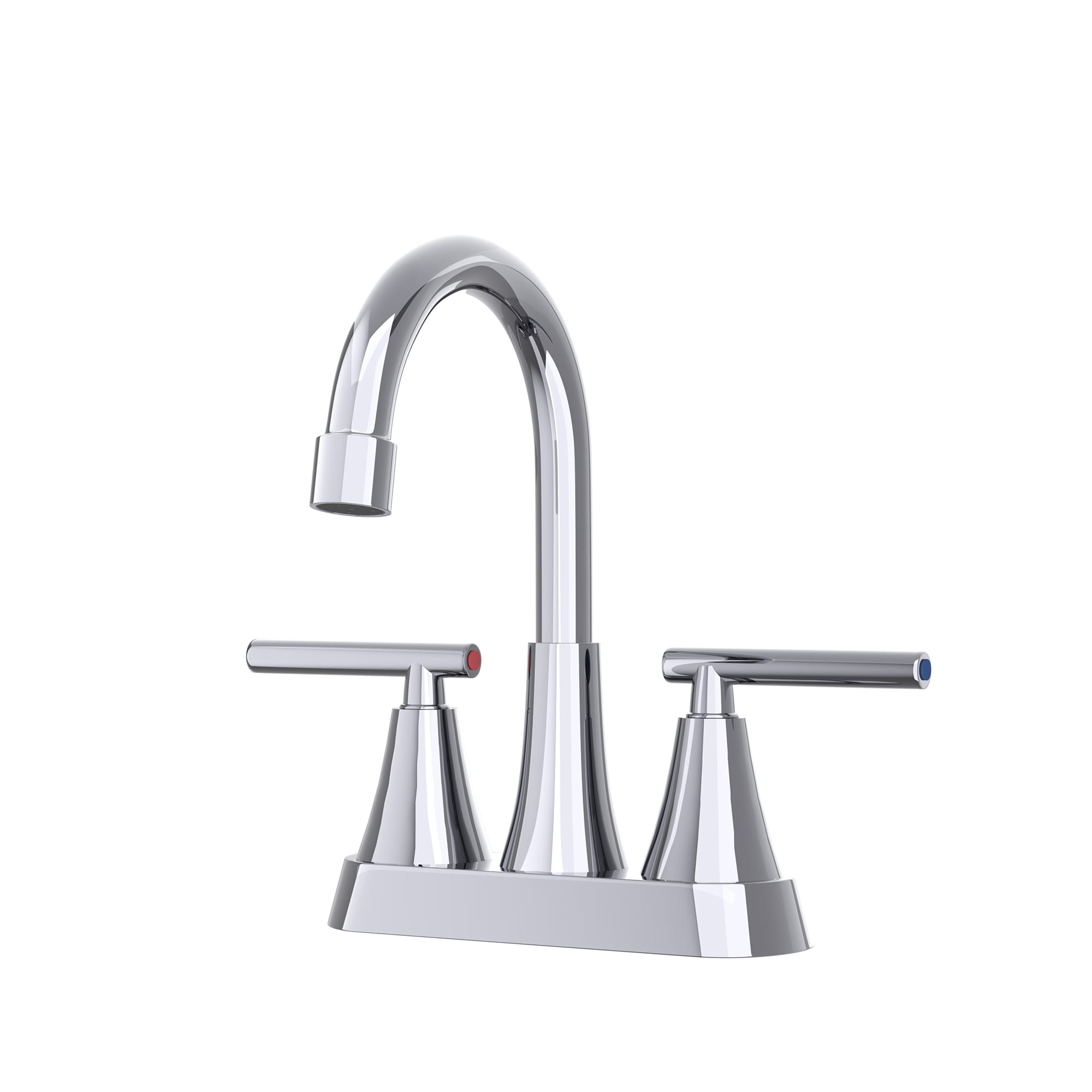 CASAINC KCLT0004-BG 7.86" CUPC Certified 2-handle Bathroom Sink Faucet Chrome 2-hole 2-handle Mid-arc Residential Handle Bathroom Sink Faucet with Deck Plate