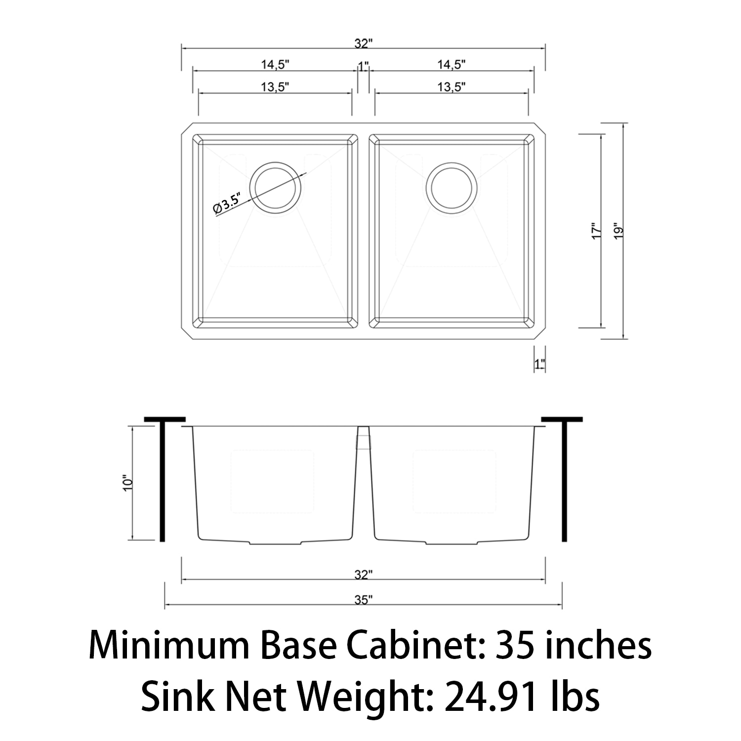 Sinber HU3219D-S Kitchen-Sinks - View #7