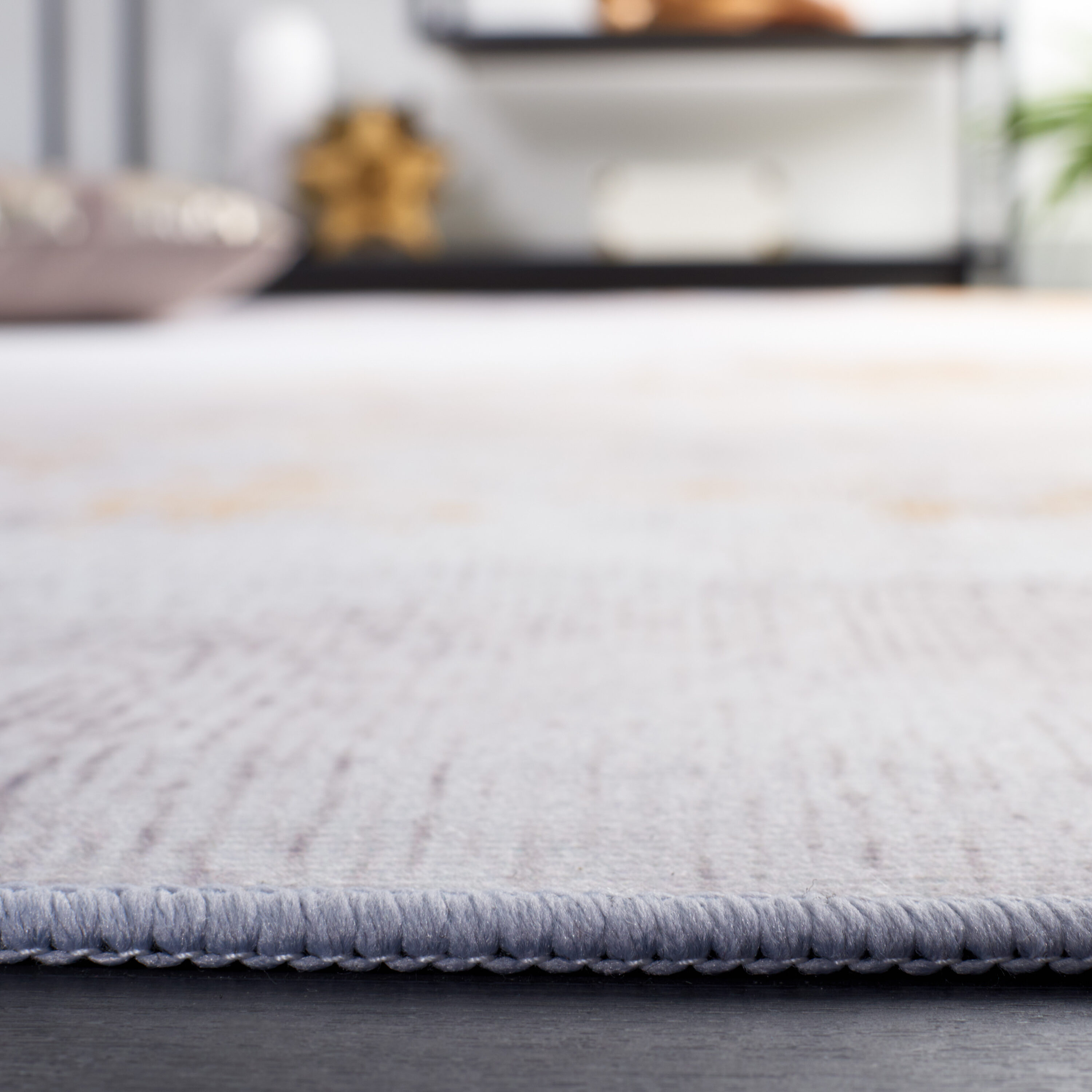 Tacoma 6' x 9' Gray and Gold Abstract Washable Area Rug