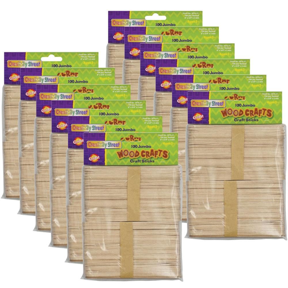 Y-WTP-CCSL-25 Colored Wood Craft Sticks Large 25 Pack - WOOD TOY PARTS
