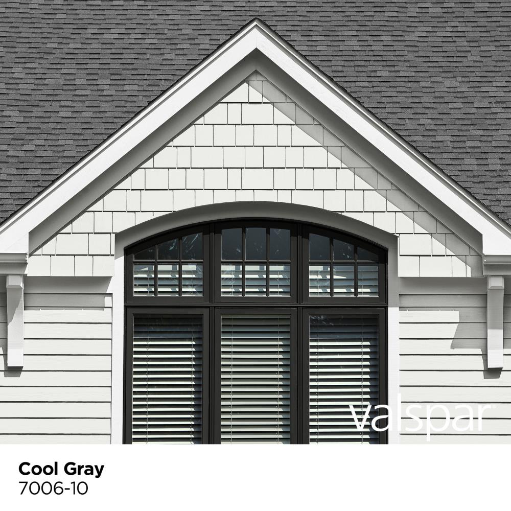 Valspar SeasonPlus Satin Cool Gray 700610 Latex Exterior Paint + Primer (1Gallon) in the