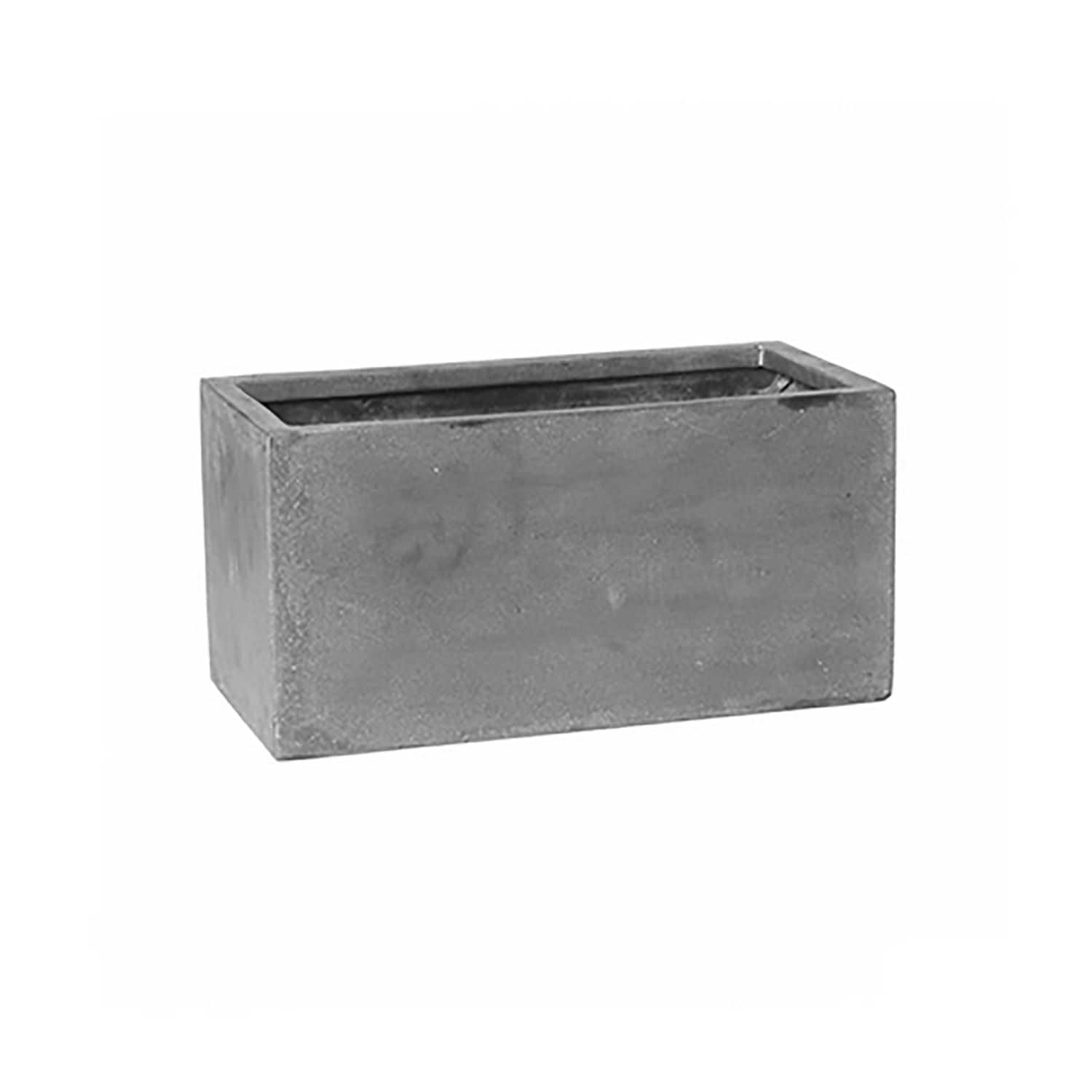 Vasesource CARLO8816CM Rectangle 7.5-Inches W Medium Gray Mixed/Composite Indoor/Outdoor Planter