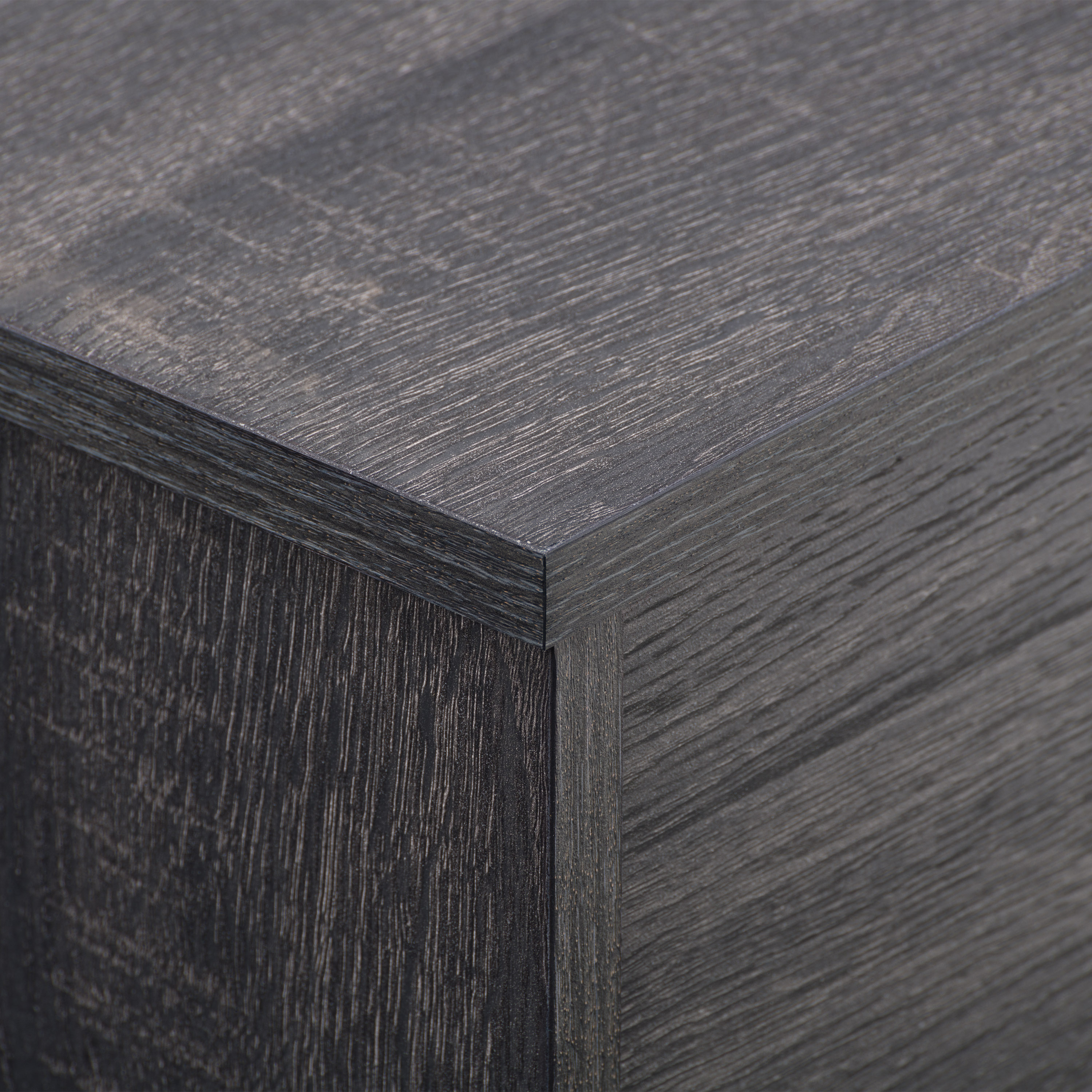 Dark Gray Wood Grain TV Stand with Cabinets for TVs up to 85"