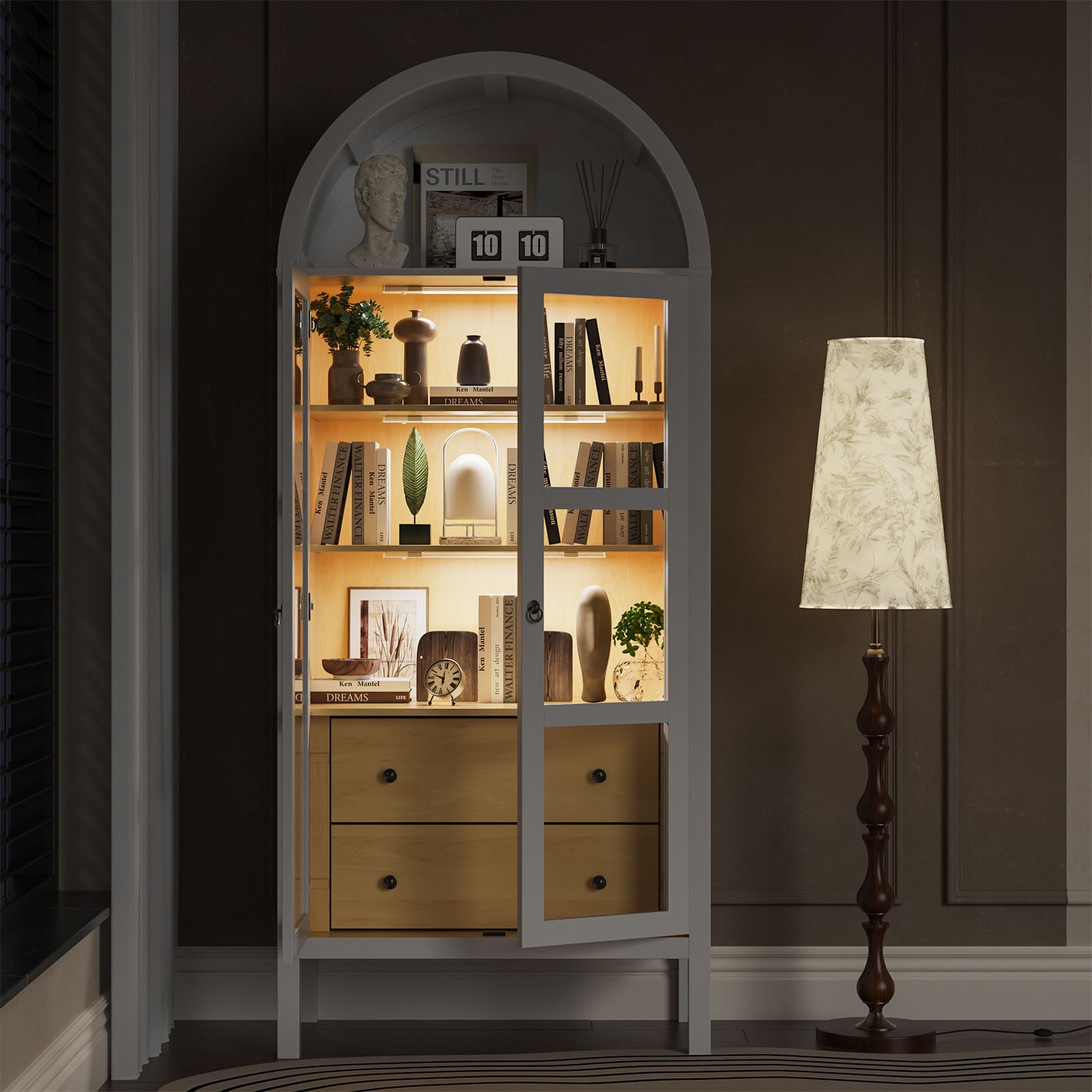 LOVMOR ARCHEDCABINET-WHITE Dining-Kitchen-Storarge - View #7