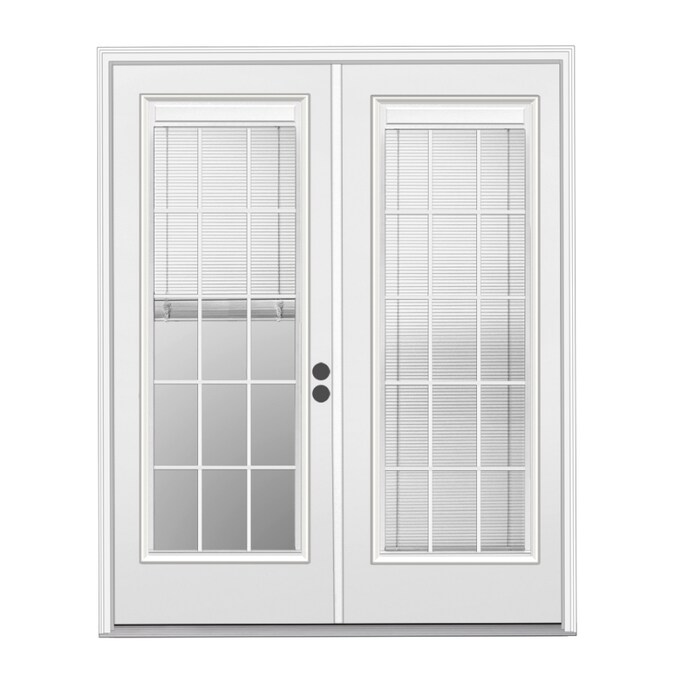 Patio Doors Department At, Steel French Patio Doors With Blinds