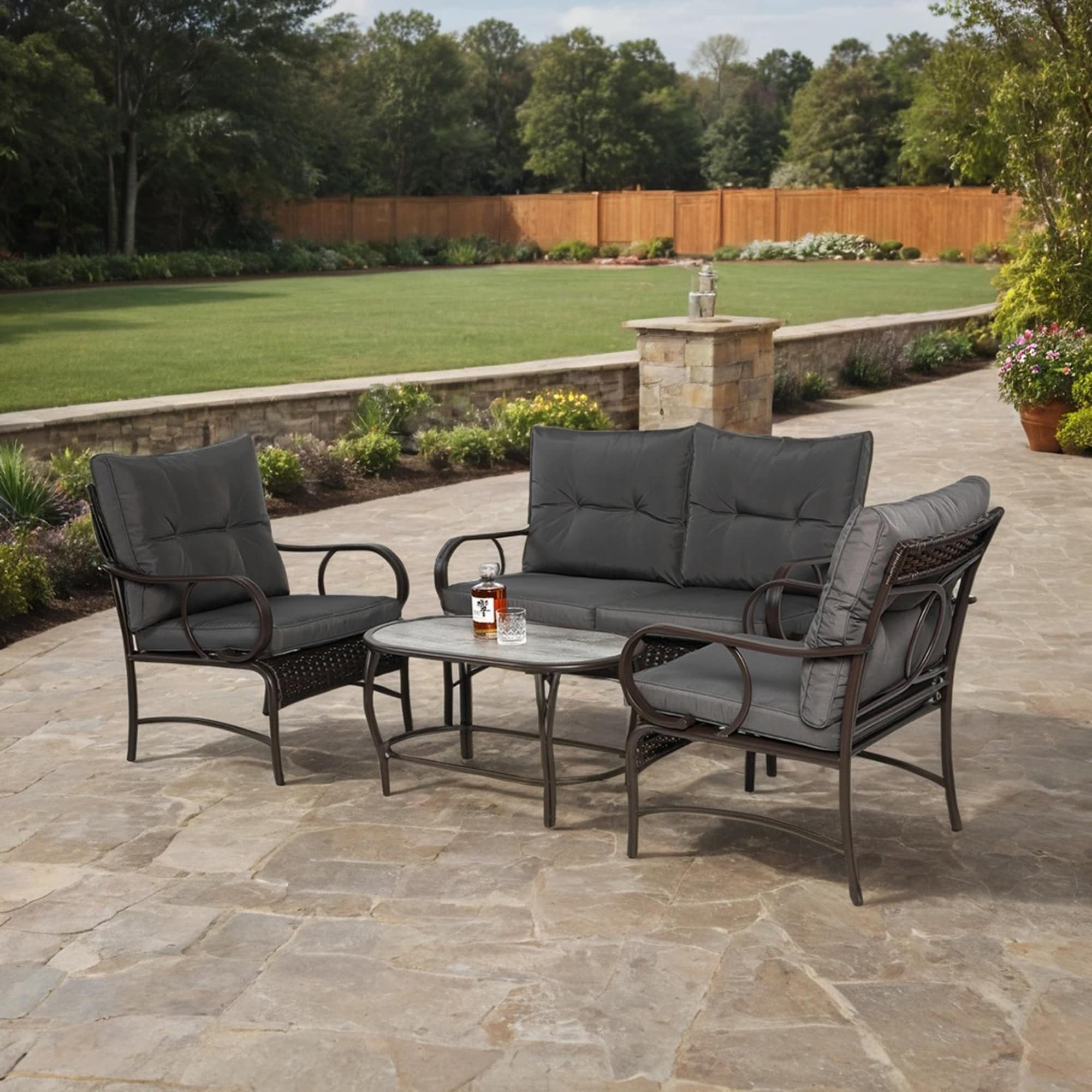SINOFURN SYA020338GY Patio-Conversation-Sets - View #2