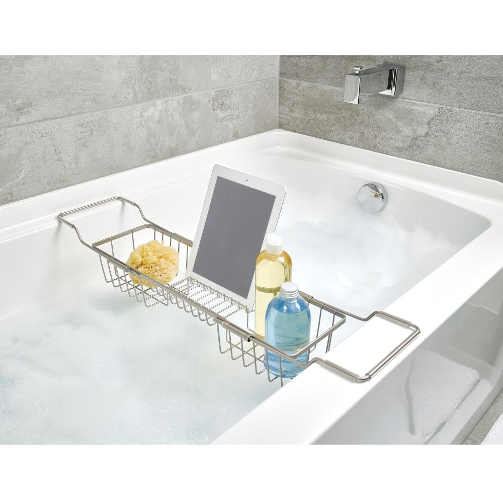 Bath Bliss Grey Plastic 1-Shelf Bathtub Caddy 27-in x 6.69-in x 2.95-in in  the Bathtub & Shower Caddies department at