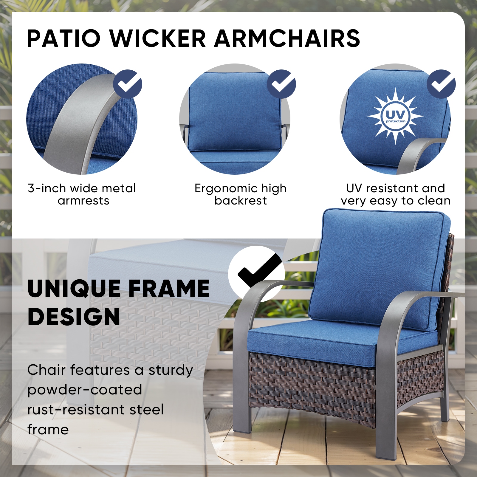 Jeehope PATZB1111001BR-1 Patio-Conversation-Sets - View #2