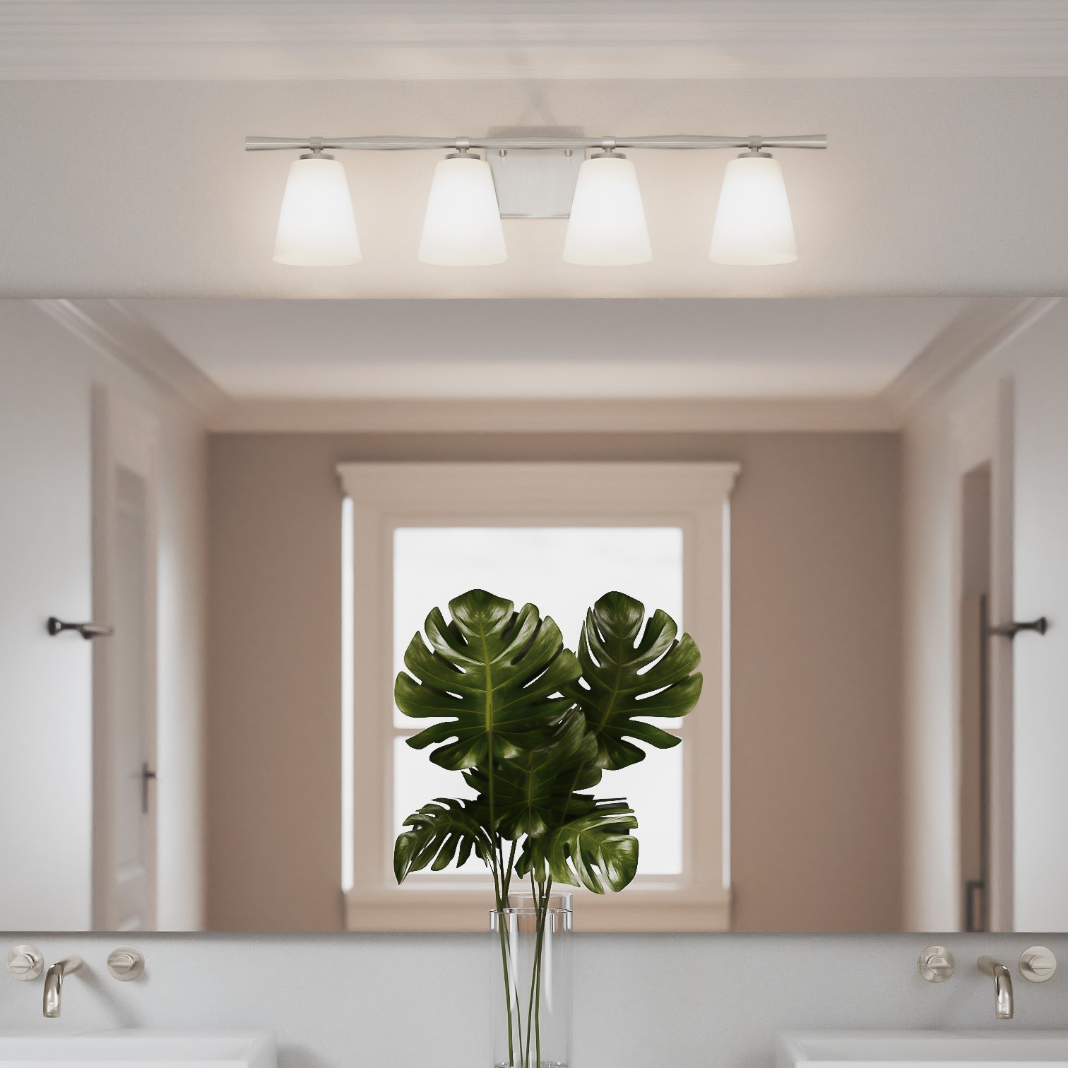 Quoizel BID8631BN Brindley 31.25-in 4 -Light Brushed Nickel Transitional Vanity light