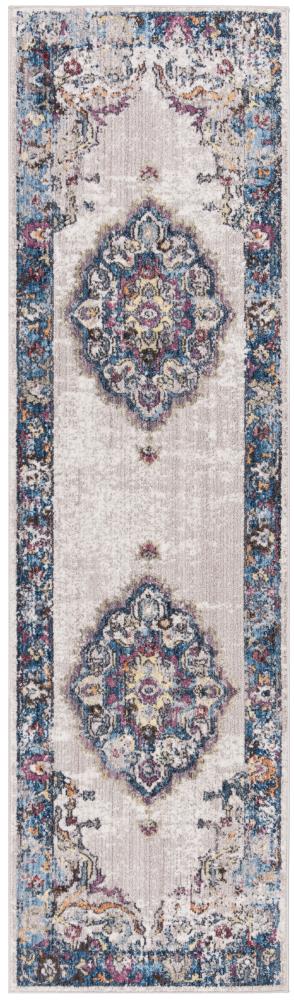 Safavieh BTL343A-212 Bristol Tabriz 2 x 12 (ft) Loomed Polyester Light Gray/Blue Rectangular Indoor Distressed/Overdyed Vintage Runner rug