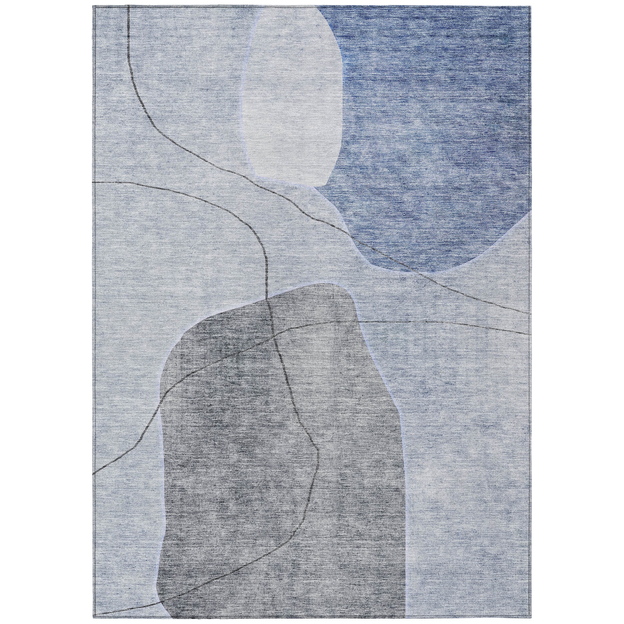 Addison Rugs ACN672BU3X5 Chantille ACN672BU 3 x 5 (ft) Polyester Blue Rectangular Indoor/Outdoor Geometric Machine washable Area rug