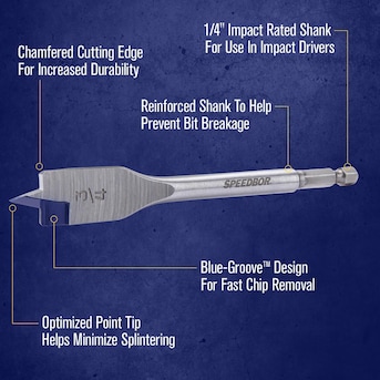 IRWIN SPEEDBOR Standard Length 13/16-in Woodboring Spade Drill Bit IRWIN SPEEDBOR Standard Length 13/16-in Woodboring Spade Drill Bit