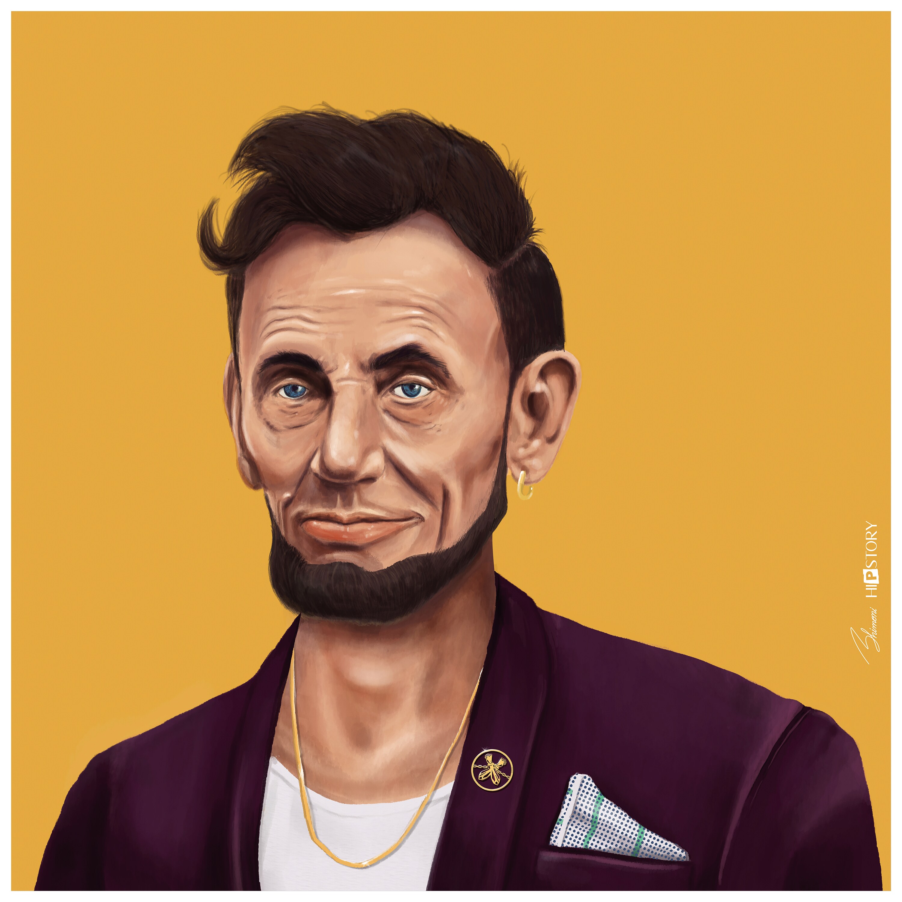 Empire Art Direct TMP-HIP19-2424 Hip Abraham Lincoln Unframed 24-Inches H x 24-Inches W Modern Glass Print