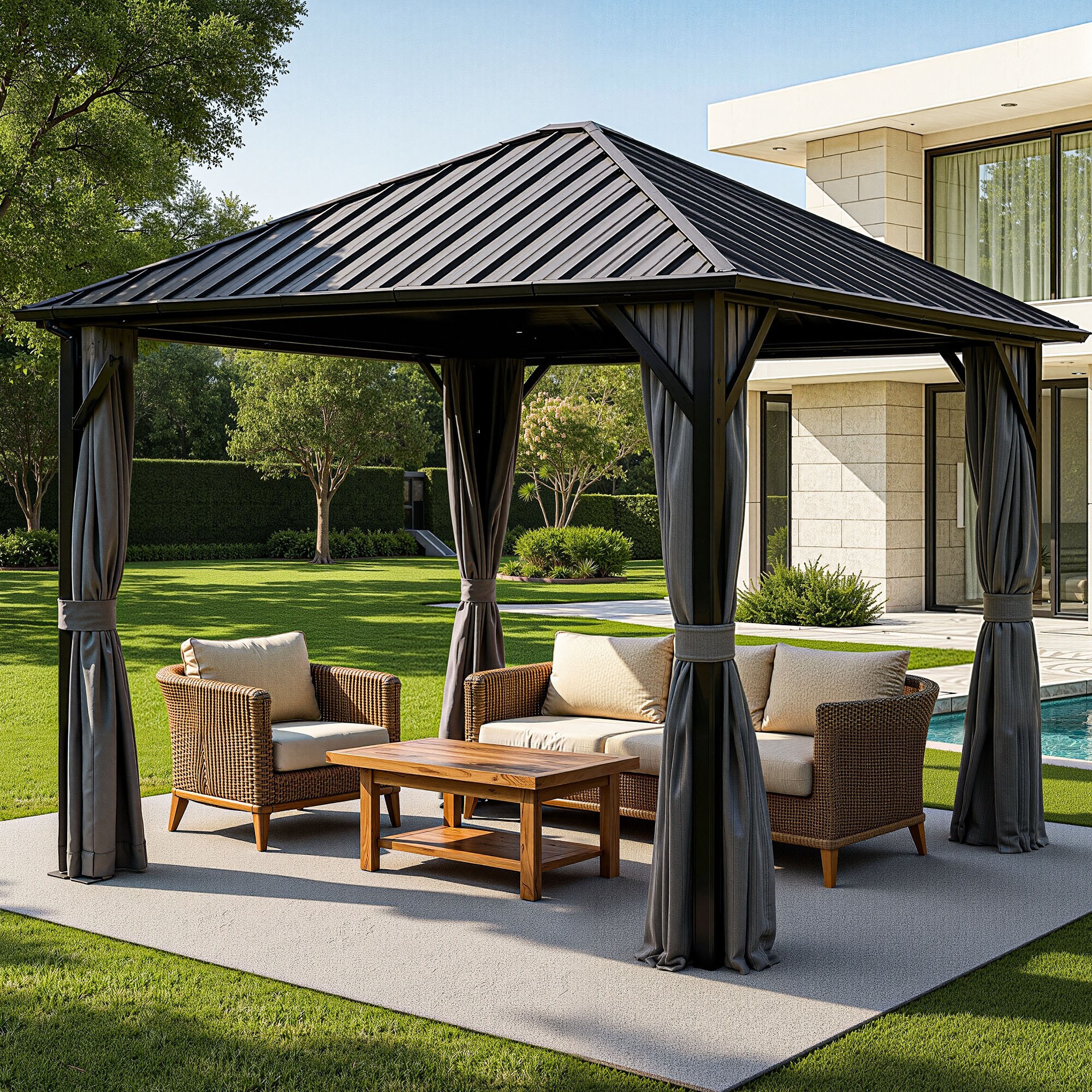 Bybafun YE3500002 Wood-Resin-Gazebos - View #3