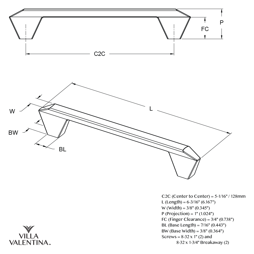 Villa Valentina VV17128PC Cabinet-Pulls - View #5