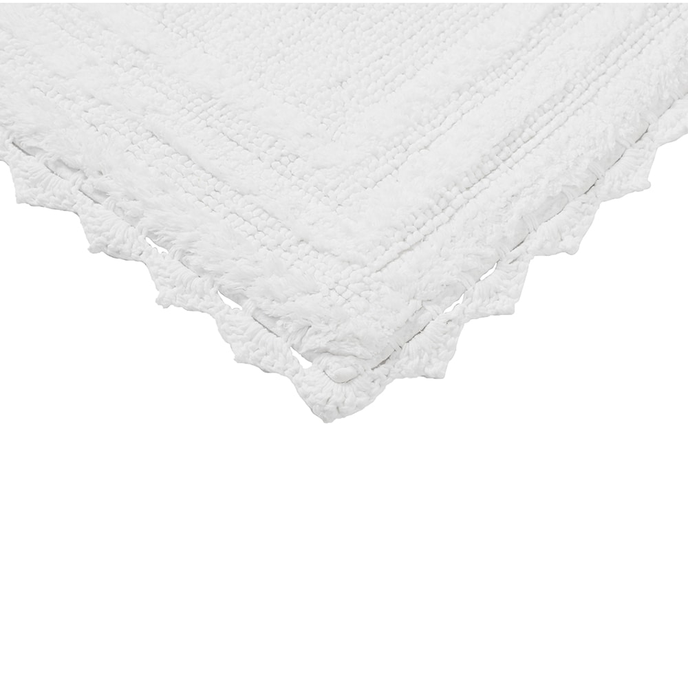 Better Trends 17-in x 24-in White Cotton Bath Rug in the Bathroom Rugs ...