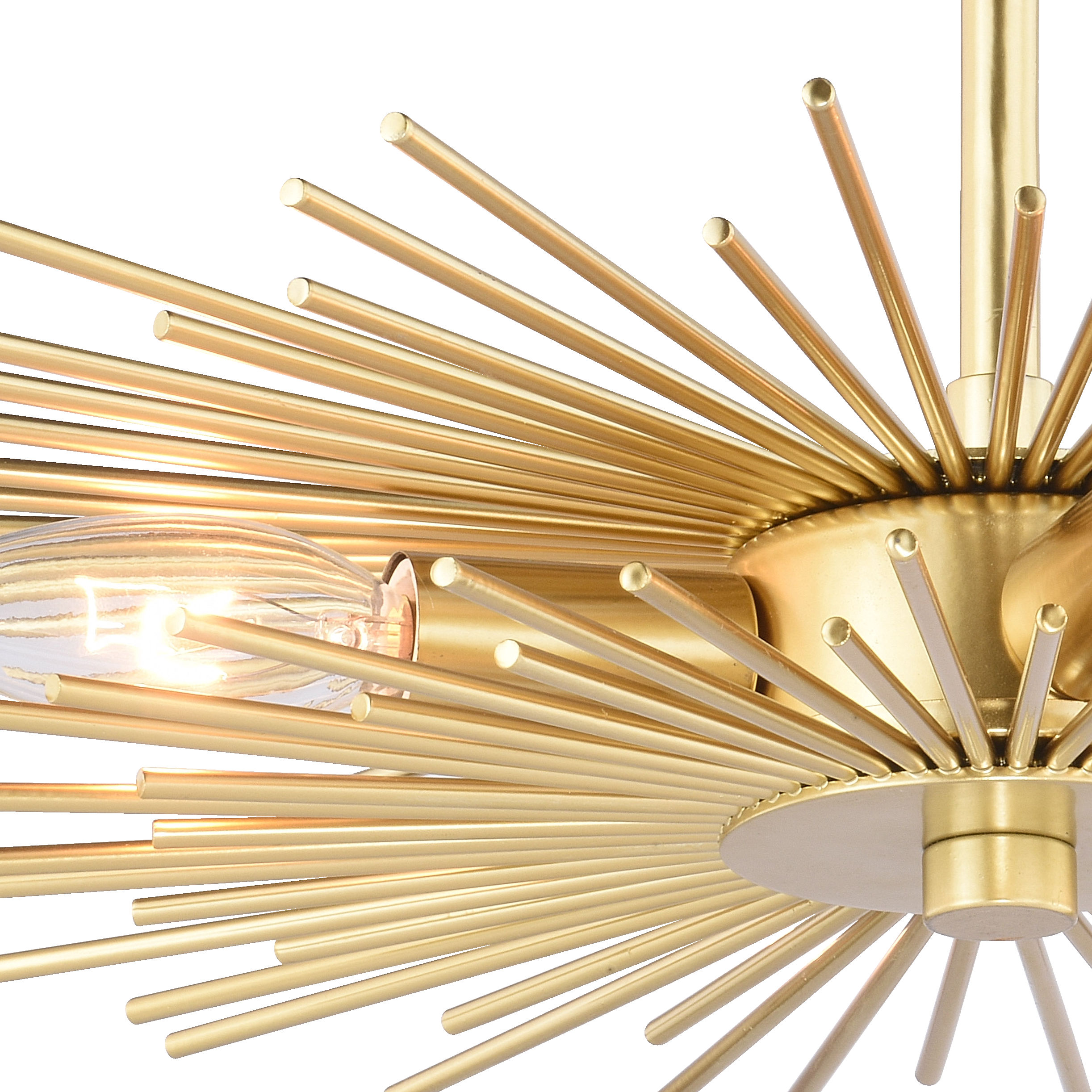 Nikko Mid-Century Modern Gold Radiance 16" Semi-Flush Mount
