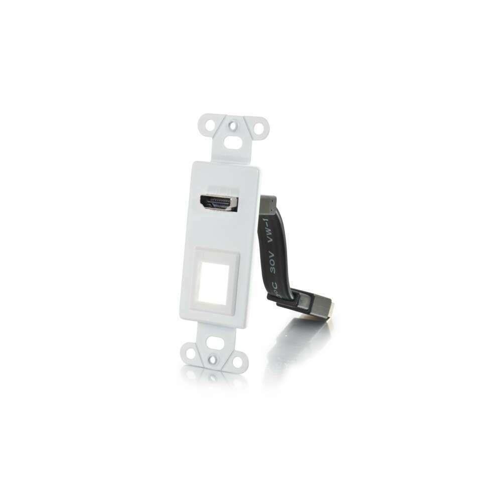 C2G SY3944278 C2g 39711 Hdmi Pass Through Decora Style Wall Plate with One Keystone- White