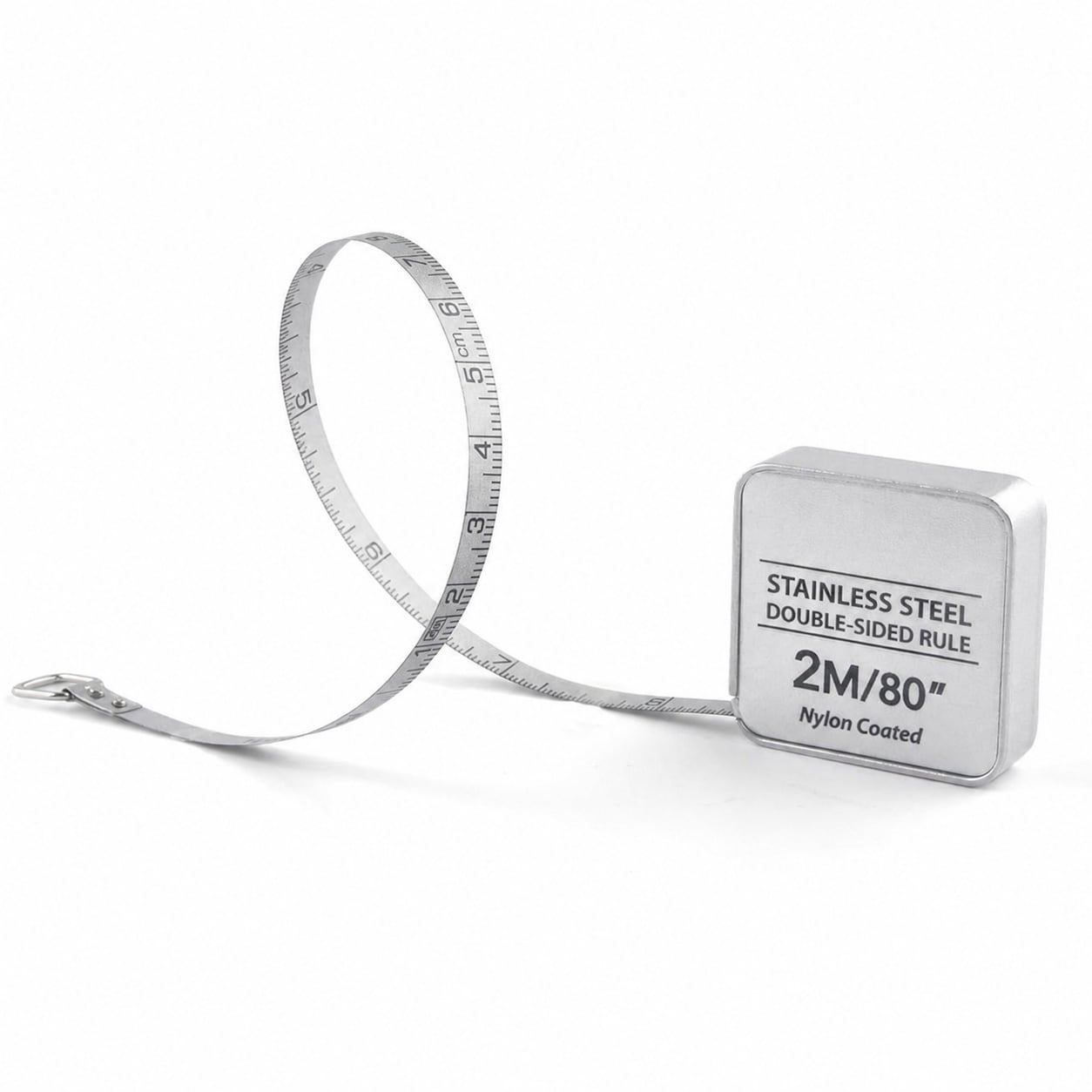 Ahfiwaso  Mini Square Tape Measure Retractable Dual Sided Nylon Coated Stainless Steel Shell 80 Inch 2 Meter Portable Measuring Tool 1 Piece