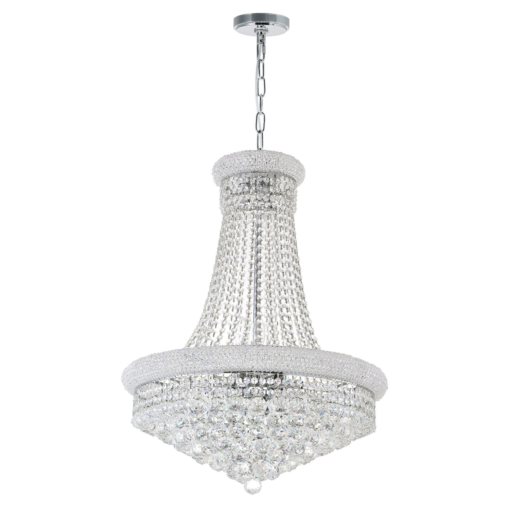 CWI Lighting Empire 17-Light Chrome Traditional Damp Rated Chandelier ...