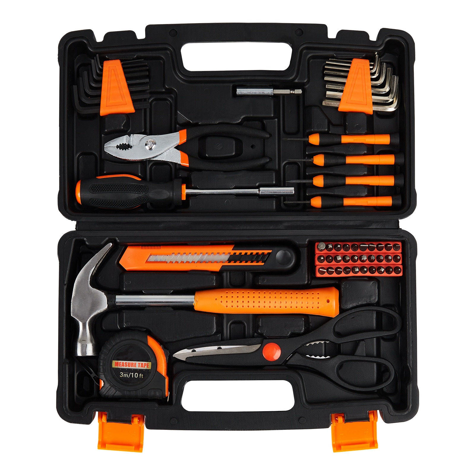 GarveeLife 57 Piece Professional Hand Tool Set with Portable Plastic Toolbox for Home Dorm DIY Auto and Small Machinery Repair Industrial Quality