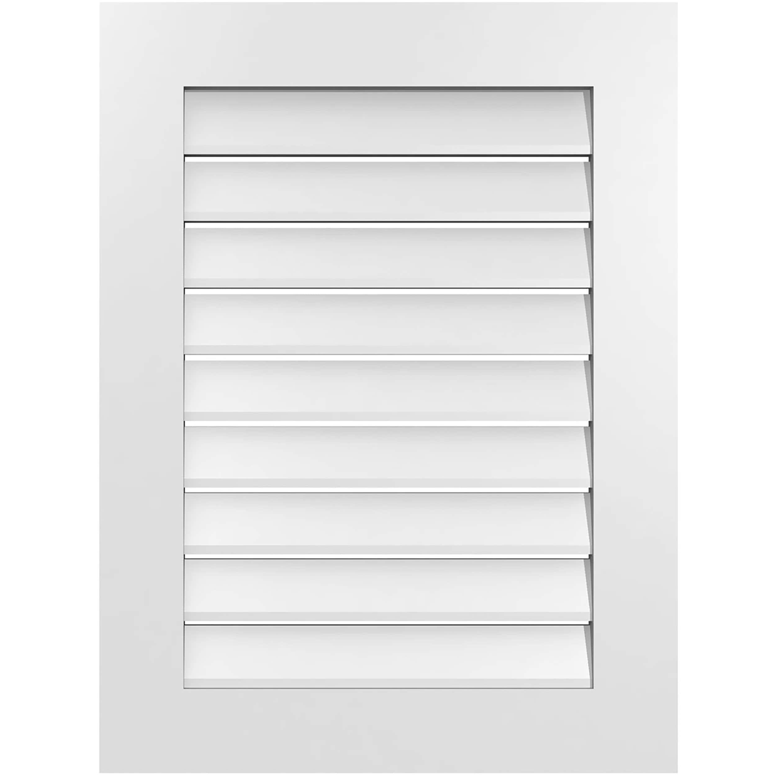 Ekena Millwork GVPVE24X3201SF 24-Inches x 32-Inches Off-white Rectangle PVC Gable Louver Vent